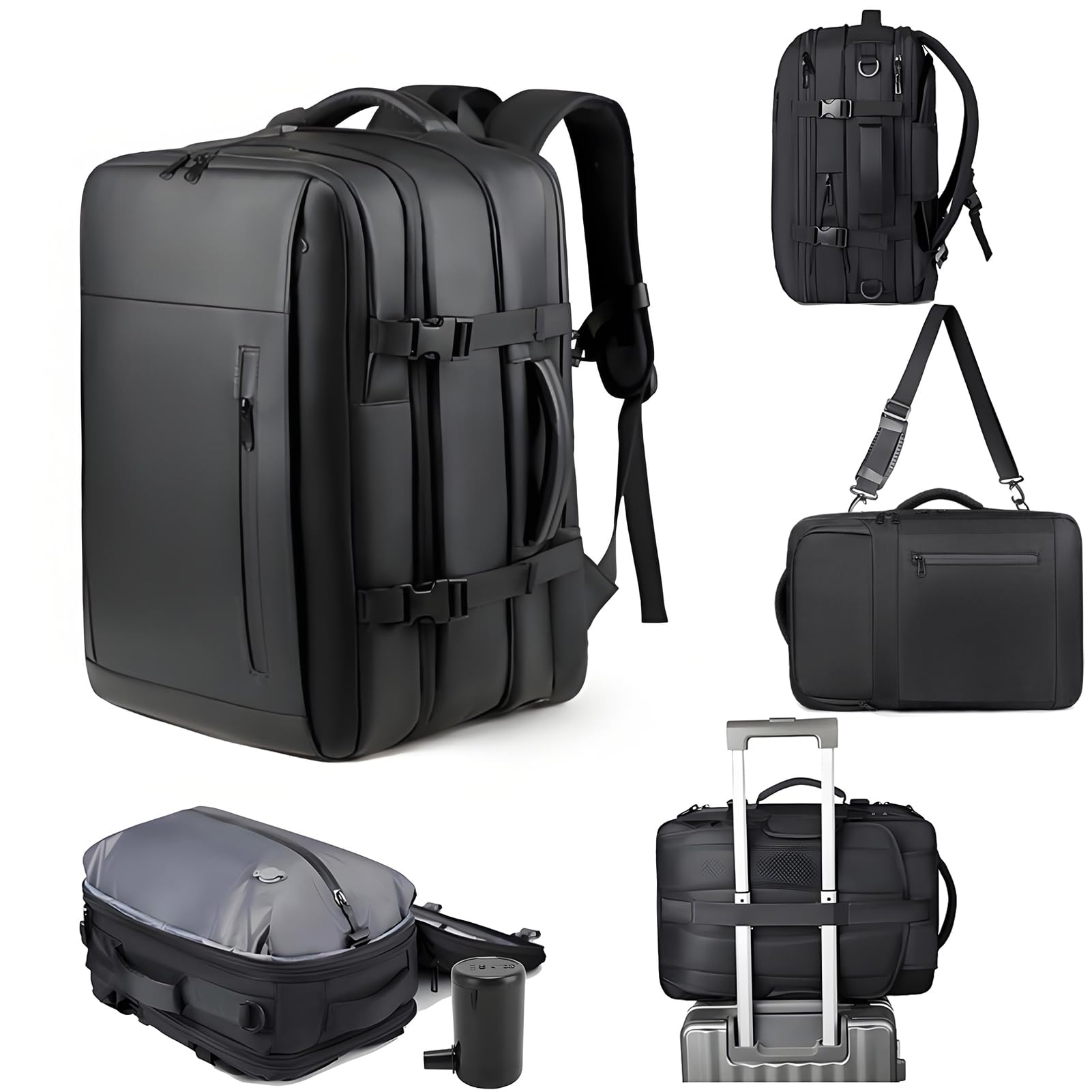 Elprico Zaino Viaggio con Pompa 36-55 L Impermeabile 17,3 Pollici
