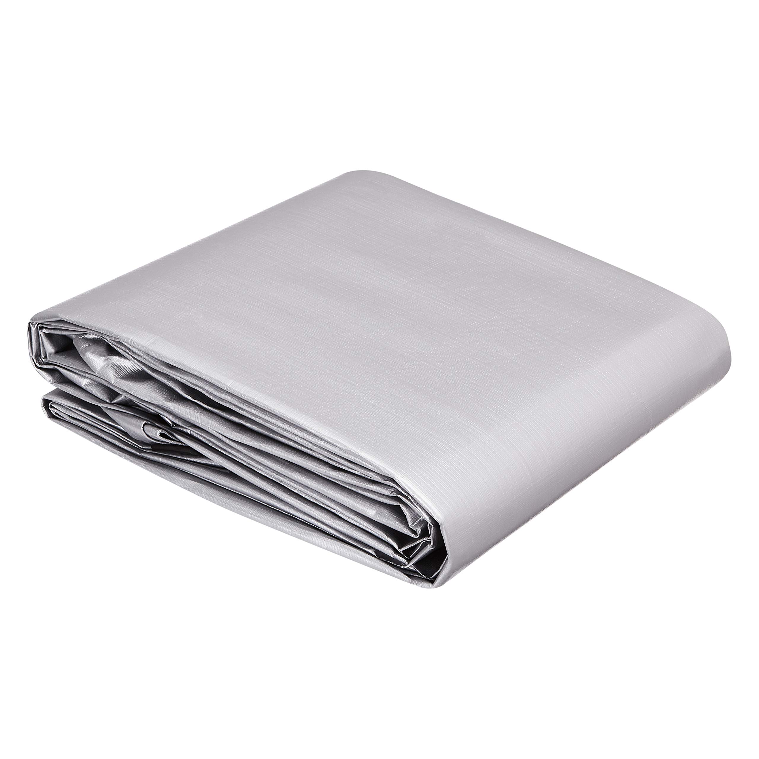 AmazonBasics Telo Impermeabile 3,6 x 6 m Argento/Nero