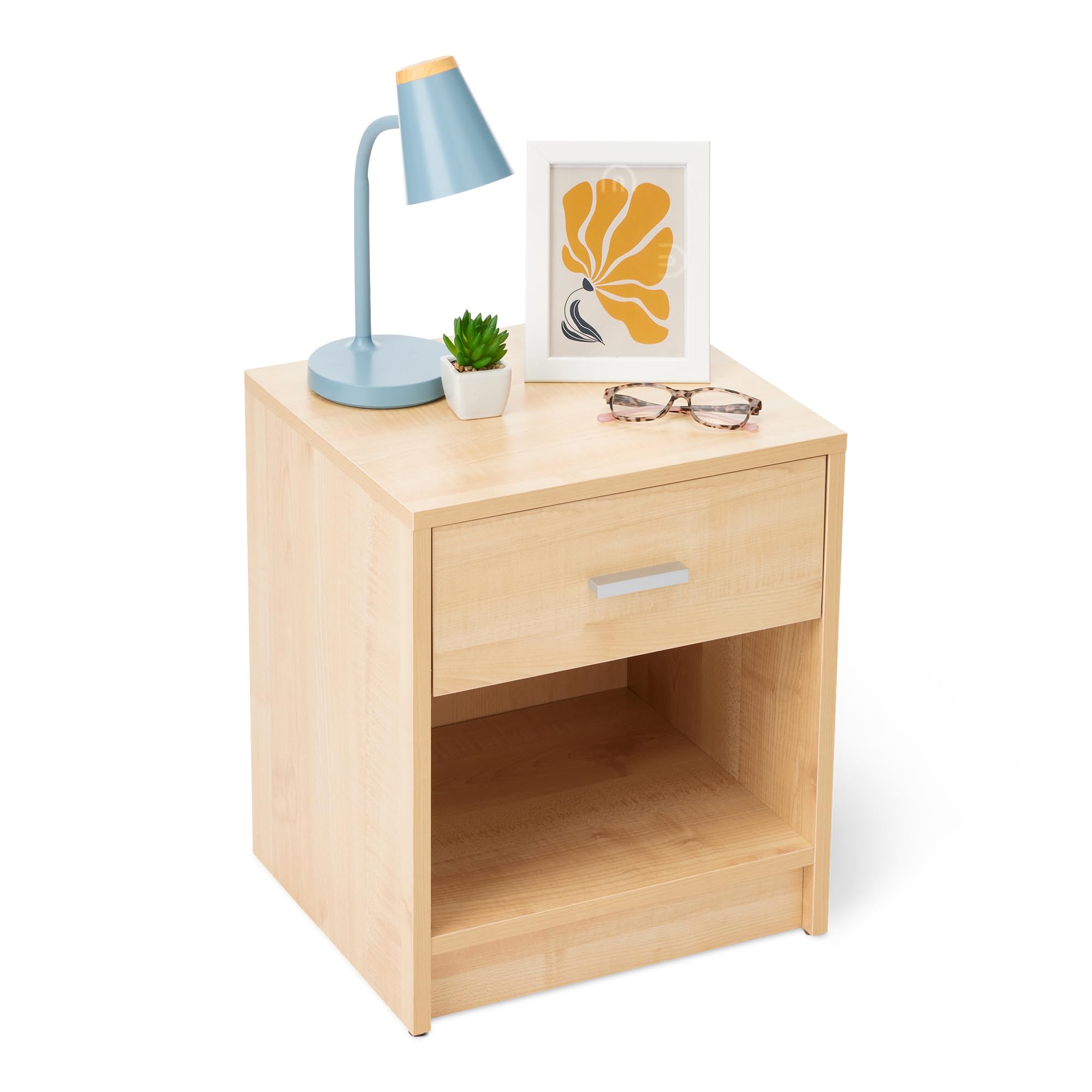 AmazonBasics Comodino 1 Cassetto Bianco 47x40x36cm legno