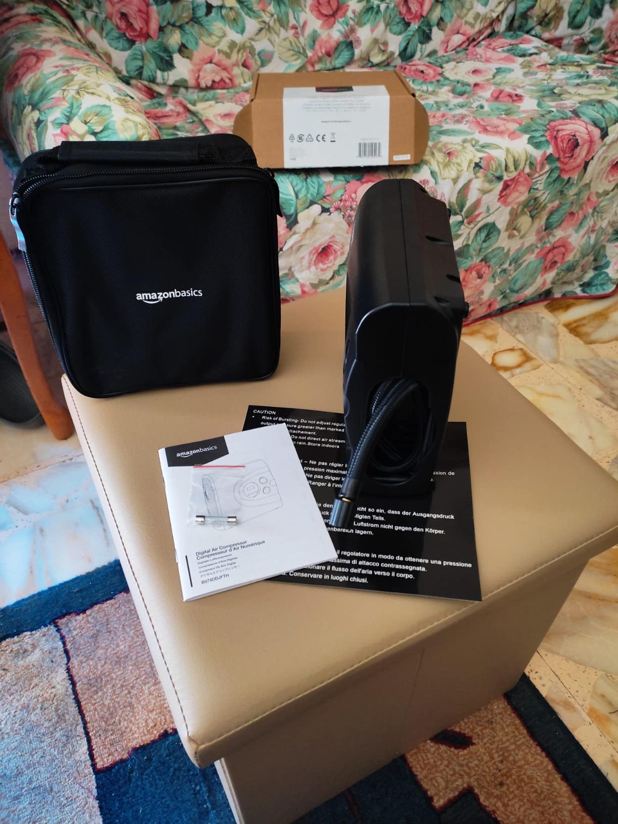 Amazon Basics Compressore Aria Portatile 12V 150 PSI Nero