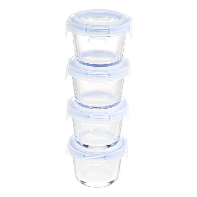 AmazonBasics ABL001 contenitori vetro 120 ml 4 pezzi borosilicato