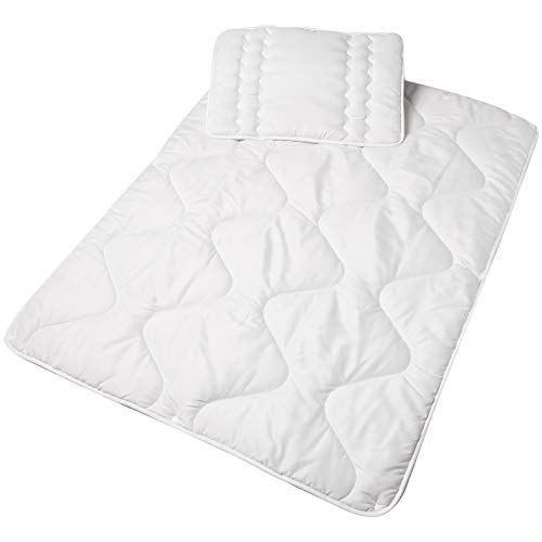 Amazon Basics Piumino 4 Stagioni Bambino Bianco con Cuscino