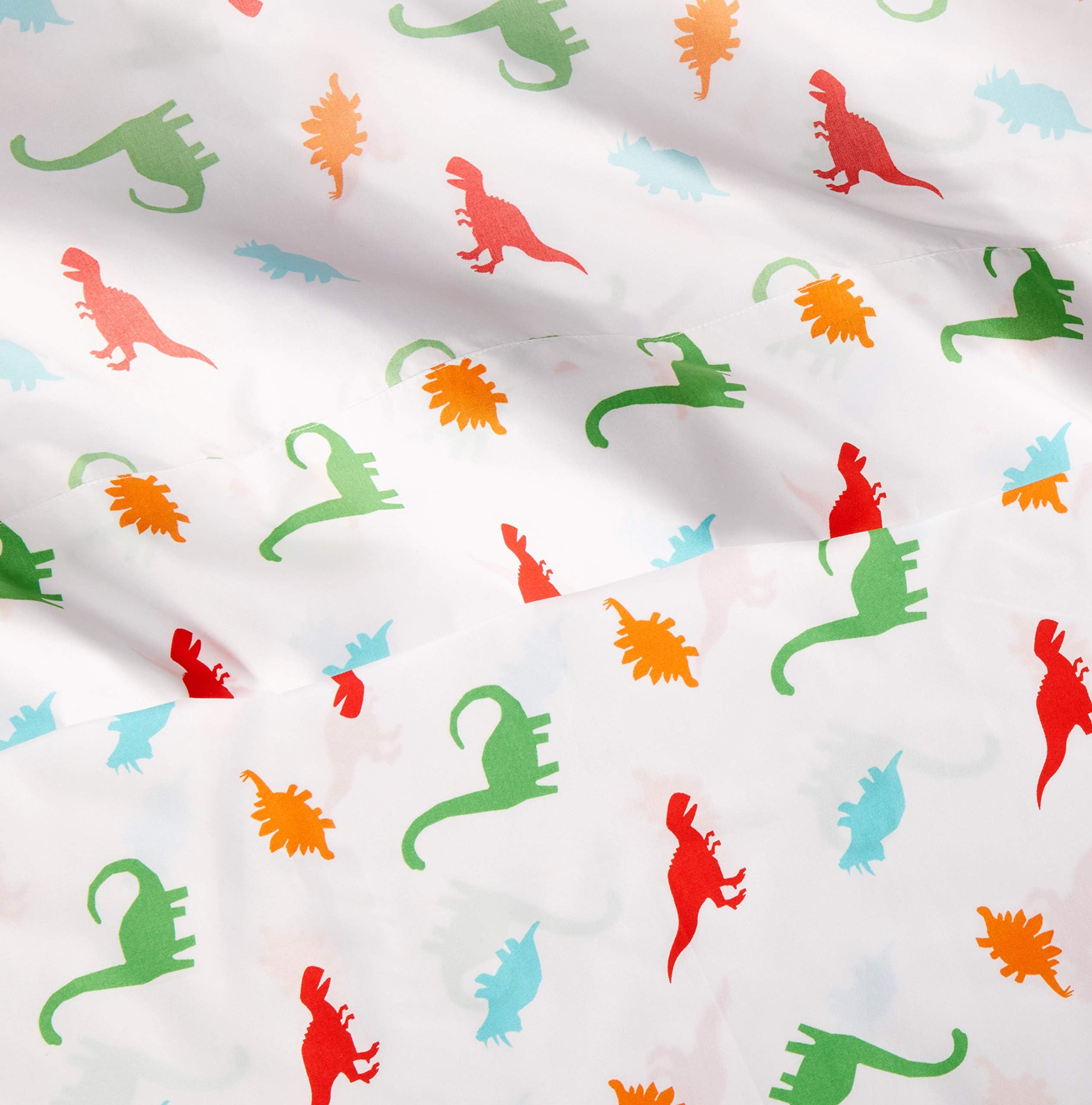 AmazonBasics Set lenzuola bambini dinosauri 3 pezzi