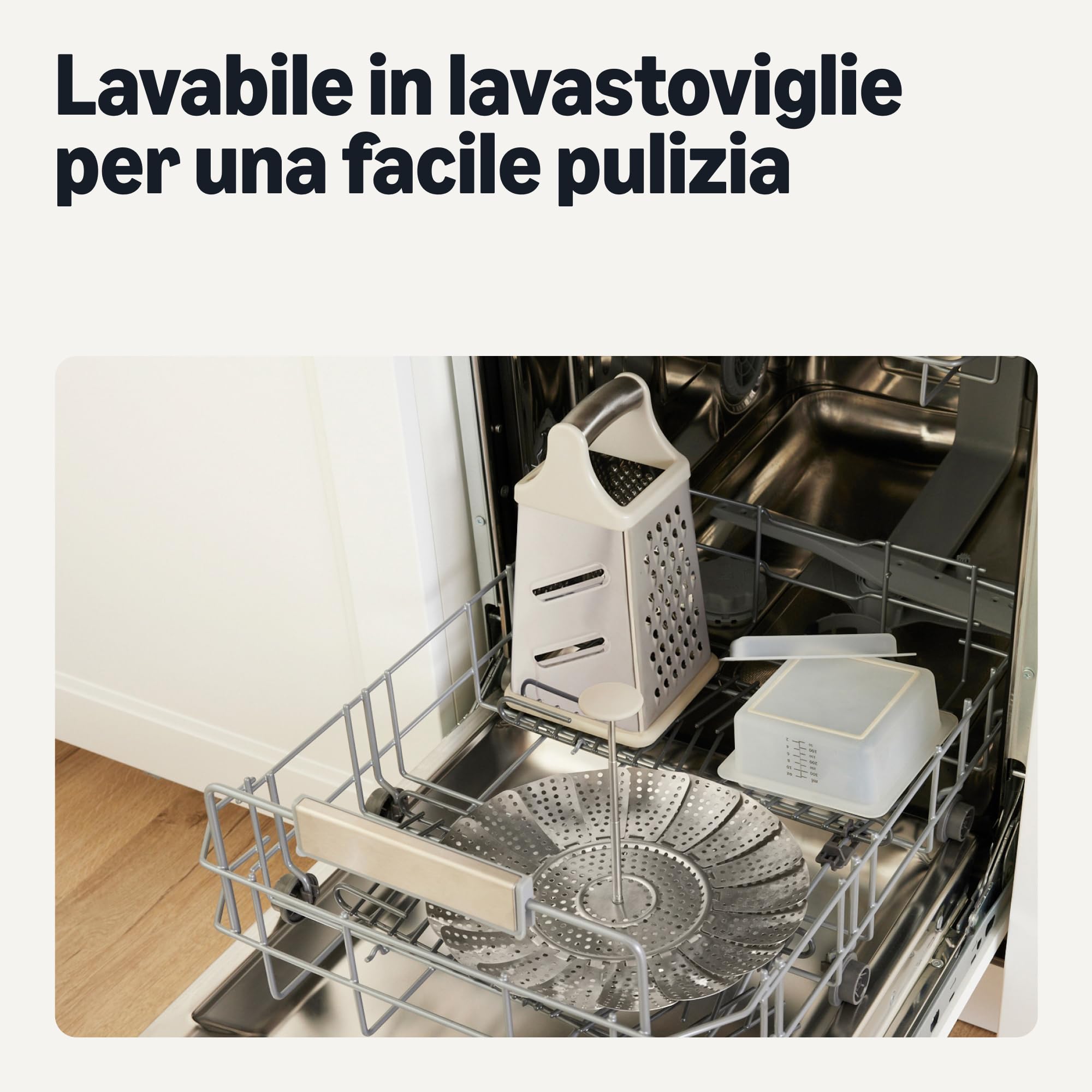 Amazon Basics Cestello Vapore Acciaio 14-23,5cm