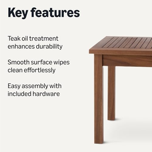Amazon Basics tavolino patio 89 cm finitura naturale da esterno