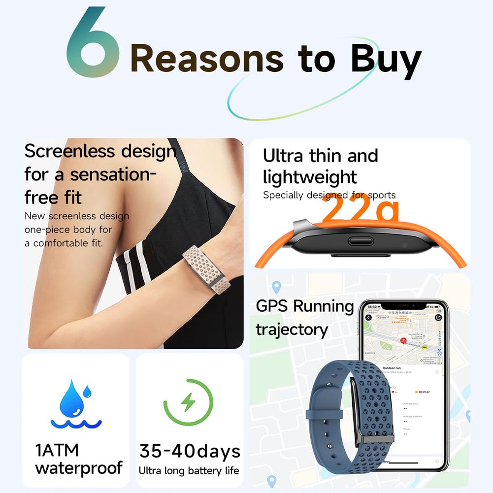 Elprico braccialetto fitness senza schermo blu 45 giorni impermeabile