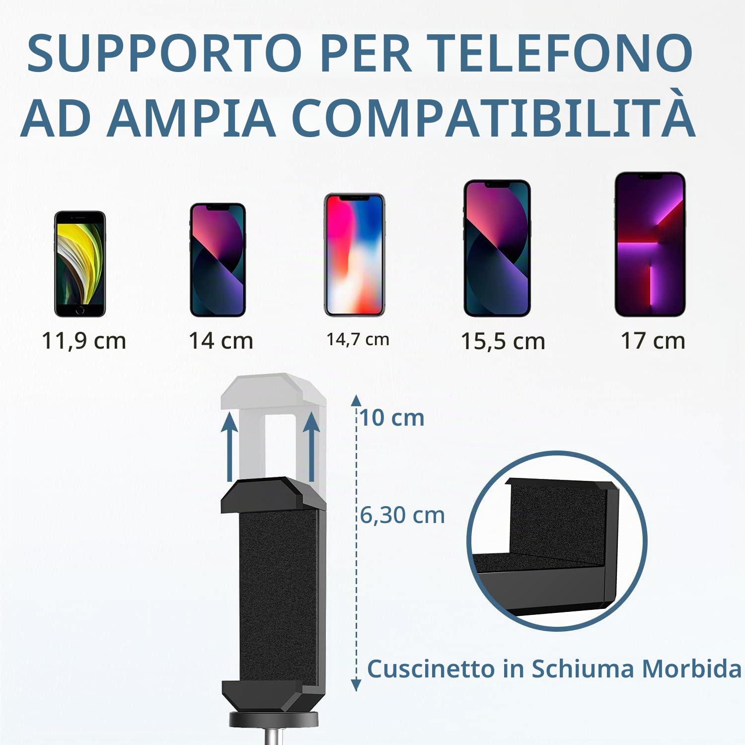 RealPlus Treppiede Smartphone Mini 360° con Custodia