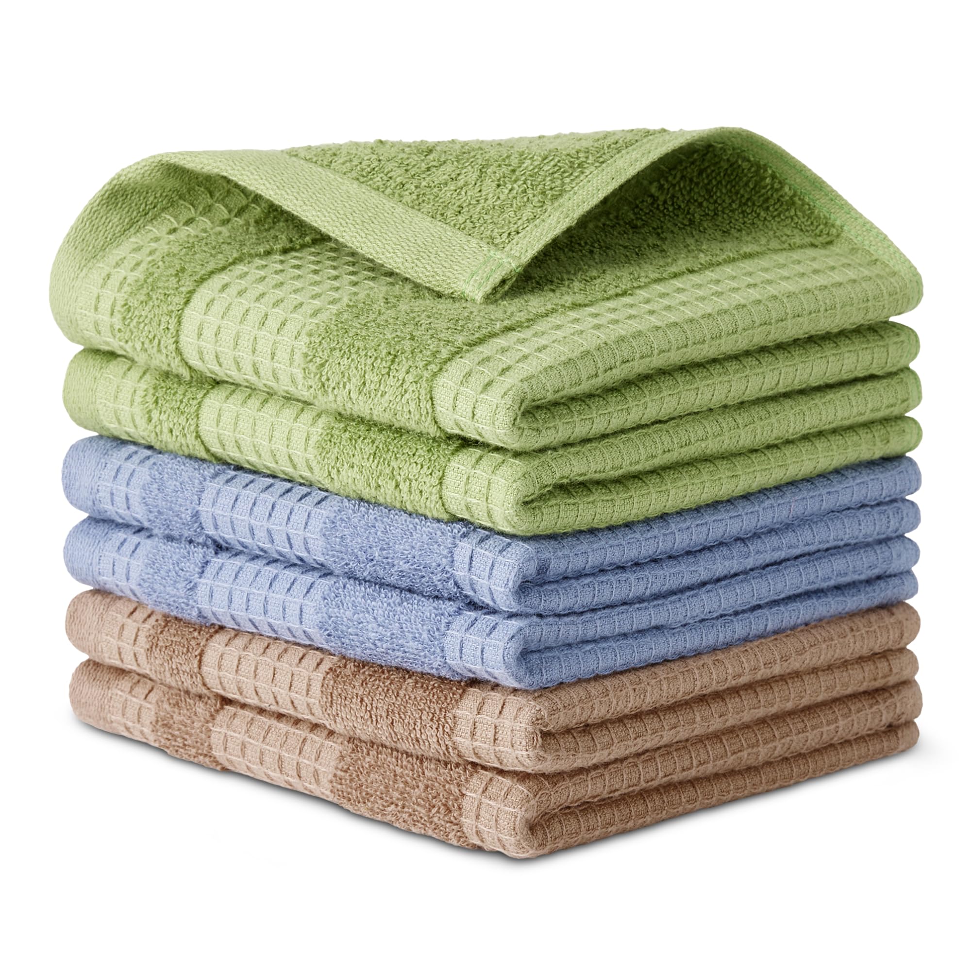 Amazon Basics Strofinacci Cucina Cotone Bio 6 Pezzi Nido d'Ape