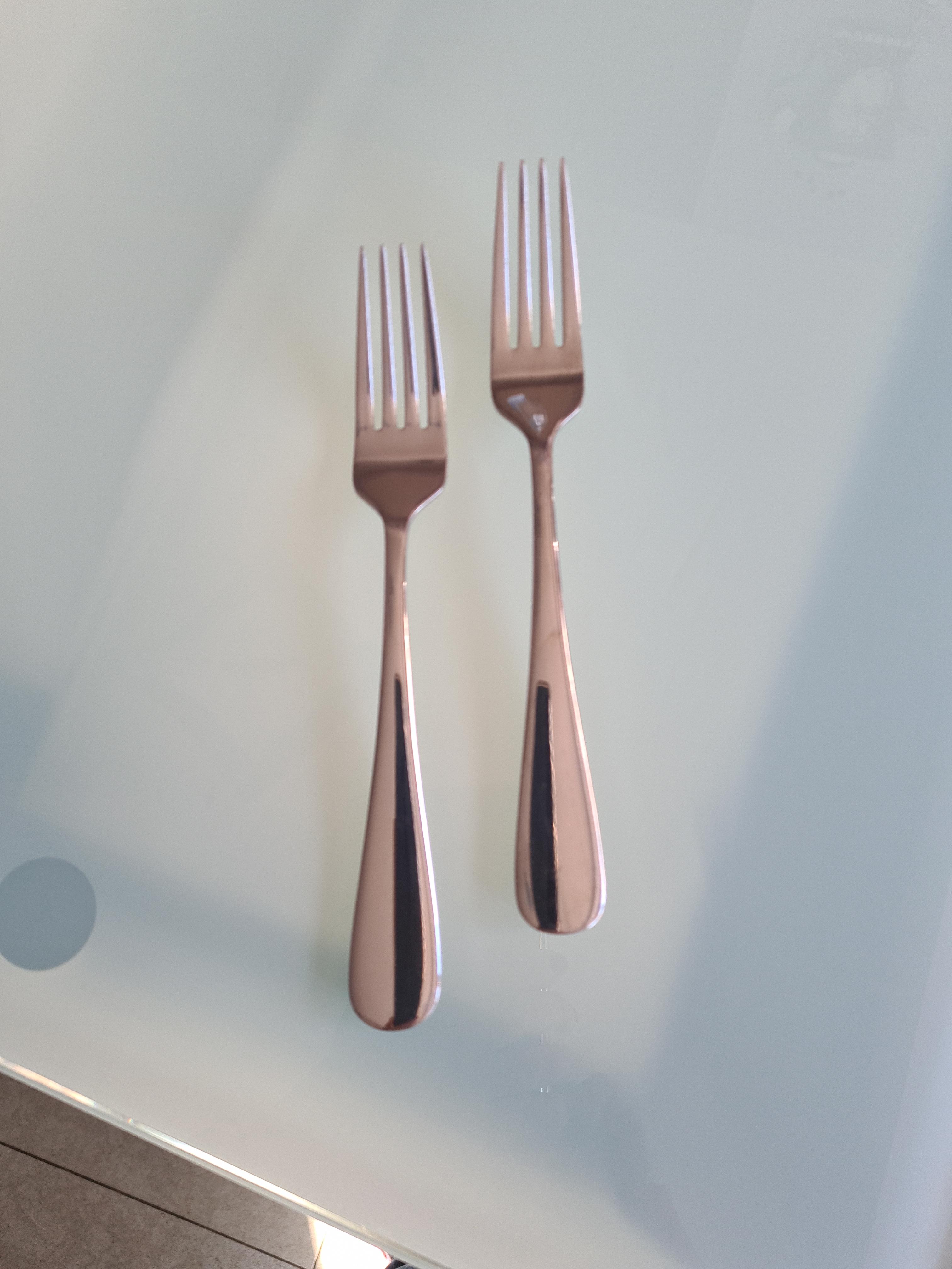 AmazonBasics Forchette Tavola Acciaio Inox 12 Pezzi Bordo Tondo