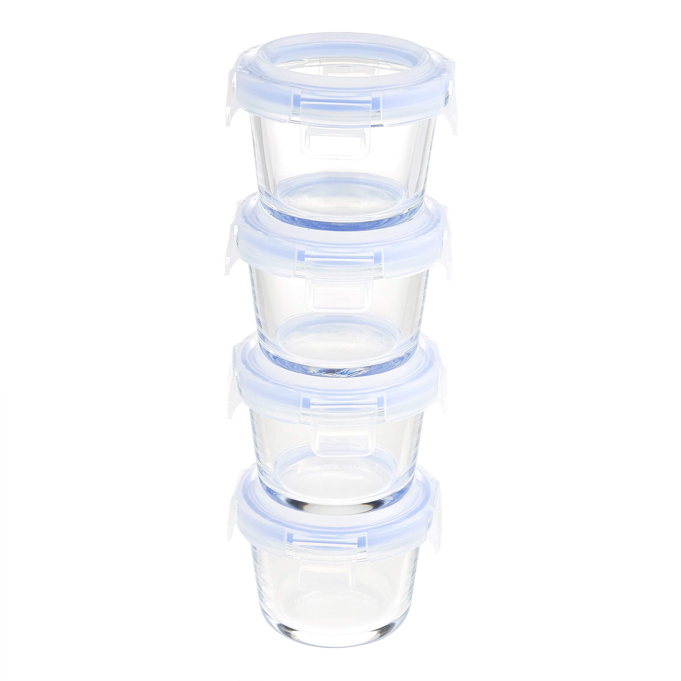 AmazonBasics ABL001 contenitori vetro 120 ml 4 pezzi borosilicato