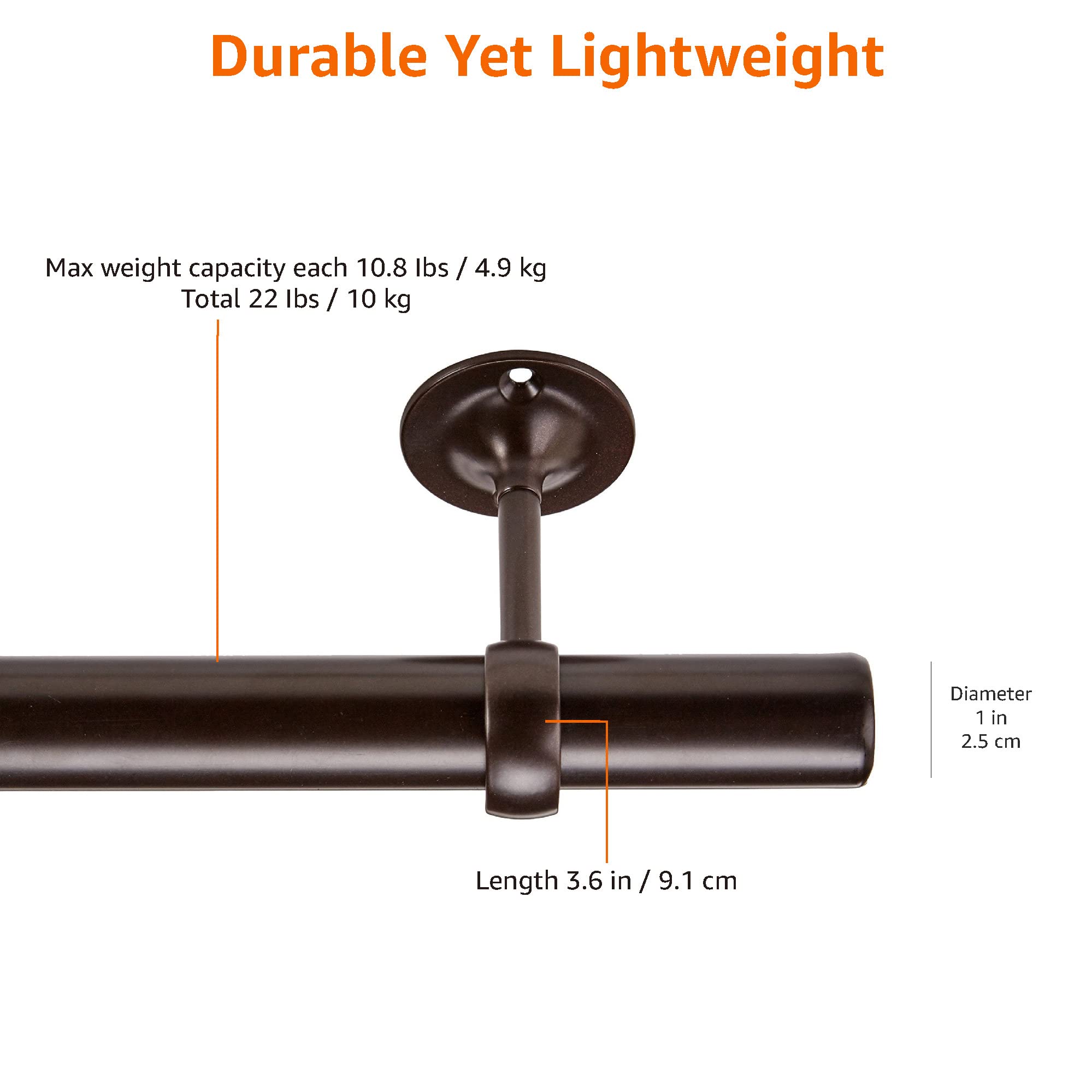Amazon Basics staffe soffitto tende bronzo 2 pezzi