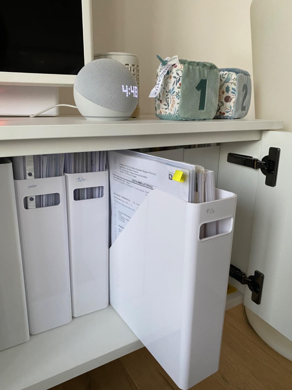 Amazon Basics Organizer Portariviste Plastica 2pz Bianco