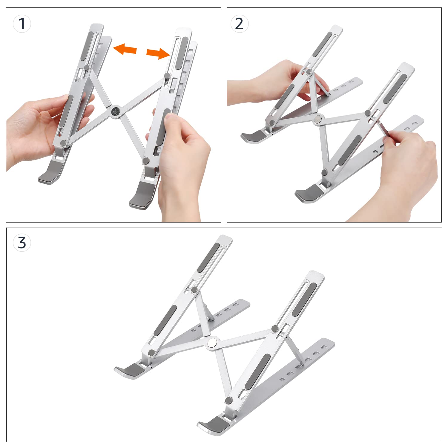 Amazon Basics supporto laptop alluminio 10-15,6" argento 6 angoli