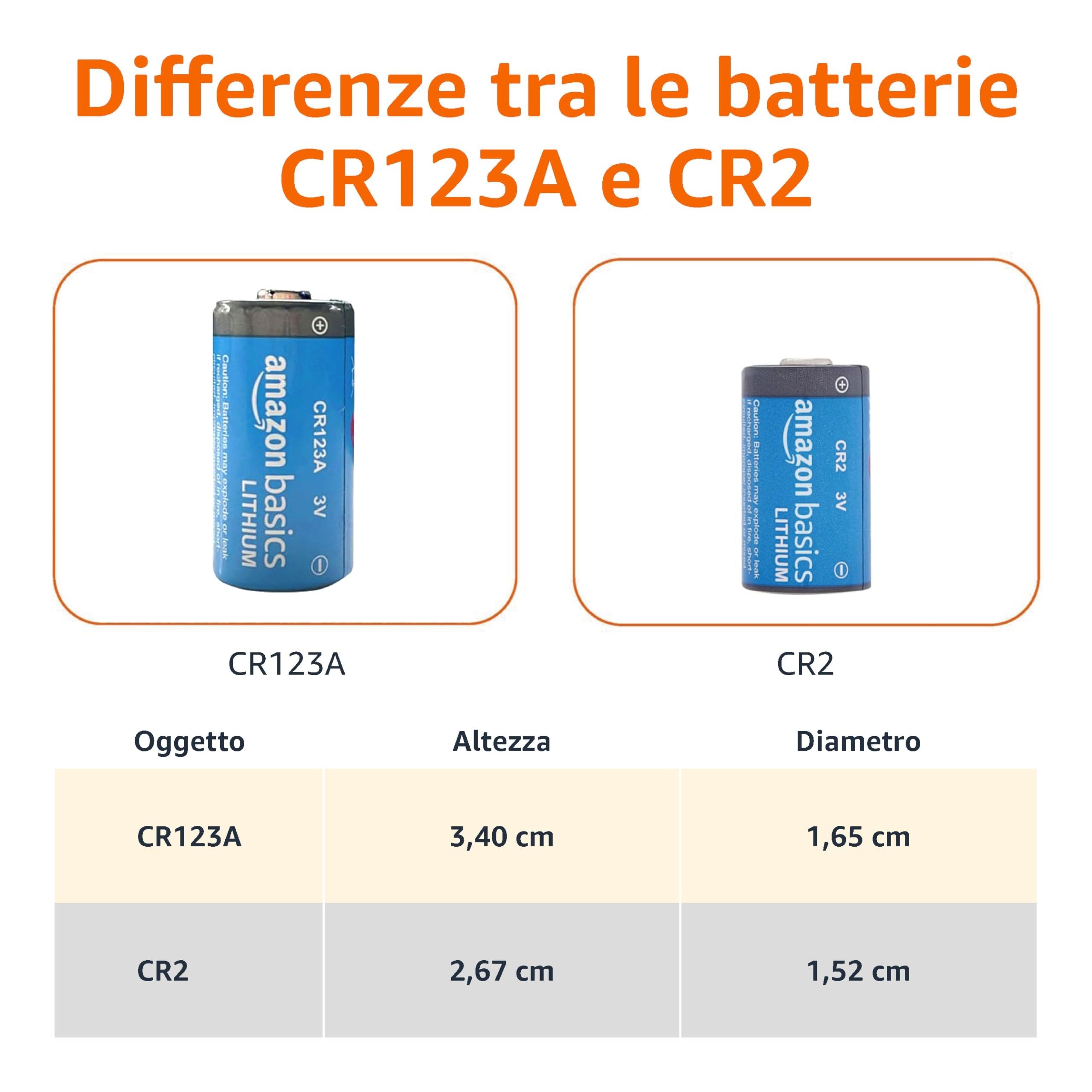 AmazonBasics batterie litio CR2 3V 4 pezzi lunga durata