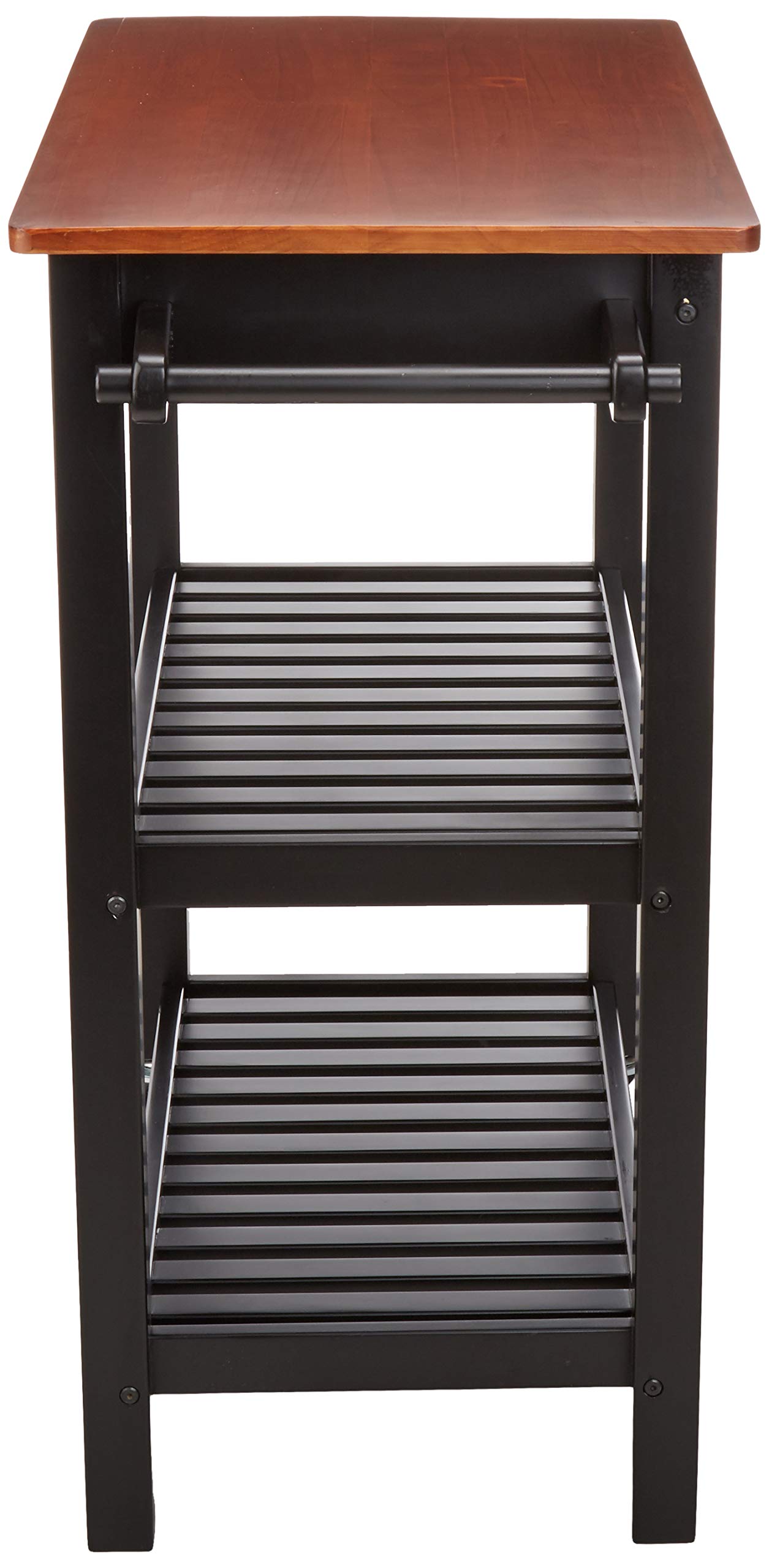 AmazonBasics Carrello Cucina con Ruote Ciliegio e Nero