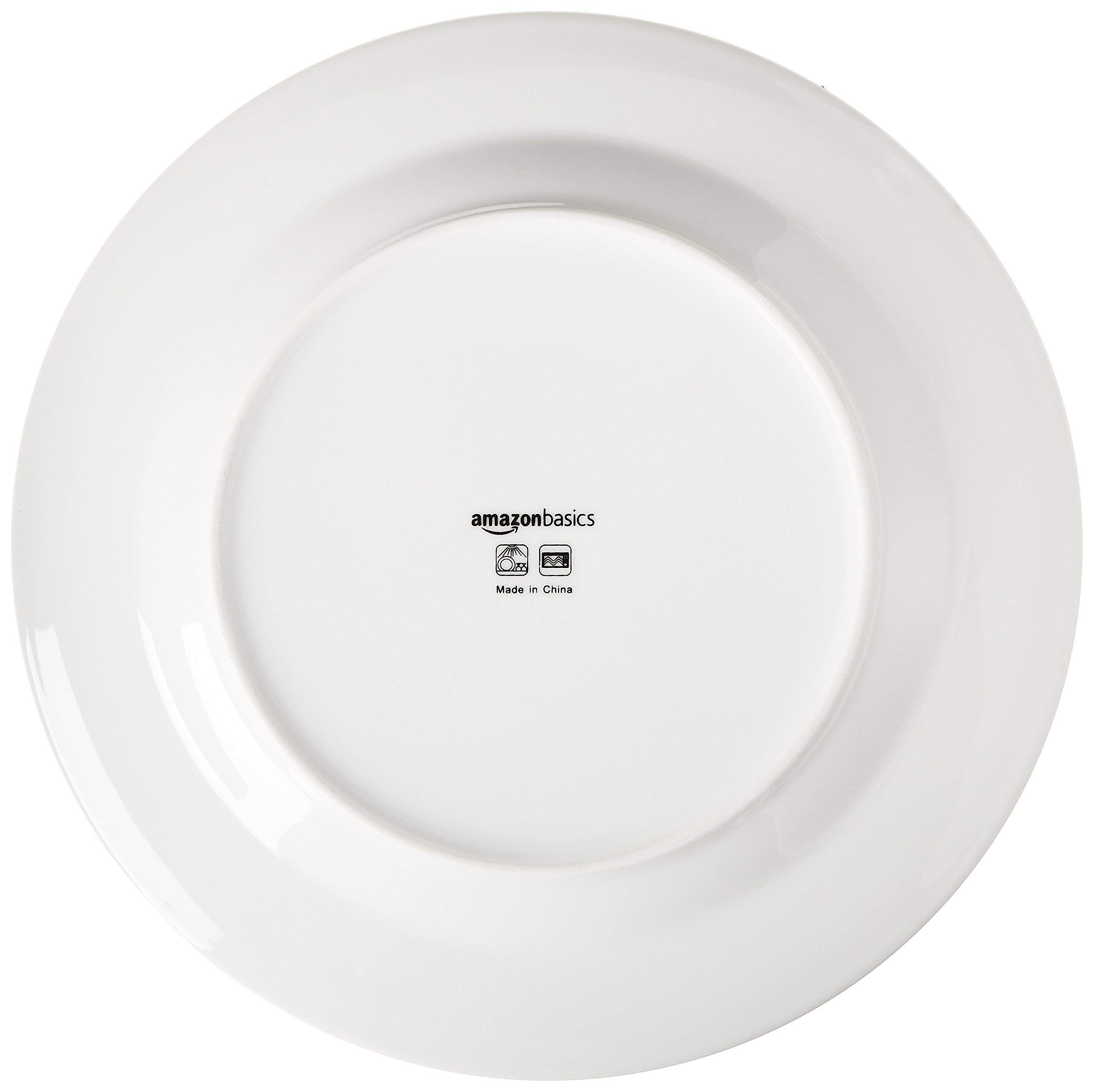 Amazon Basics Servizio Tavola 16 Piatti + 20 Posate per 4 Bianco