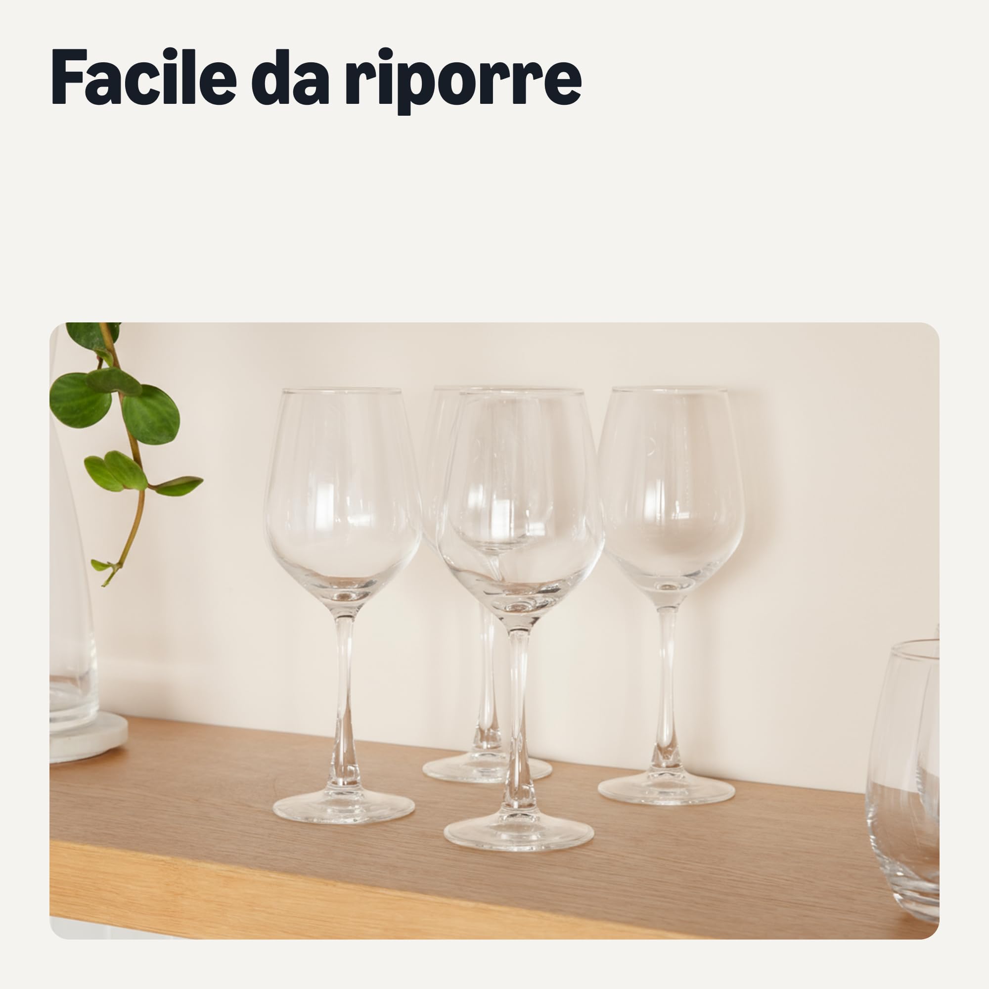 AmazonBasics Bicchieri vino bianco vetro 355 ml set 6 pezzi