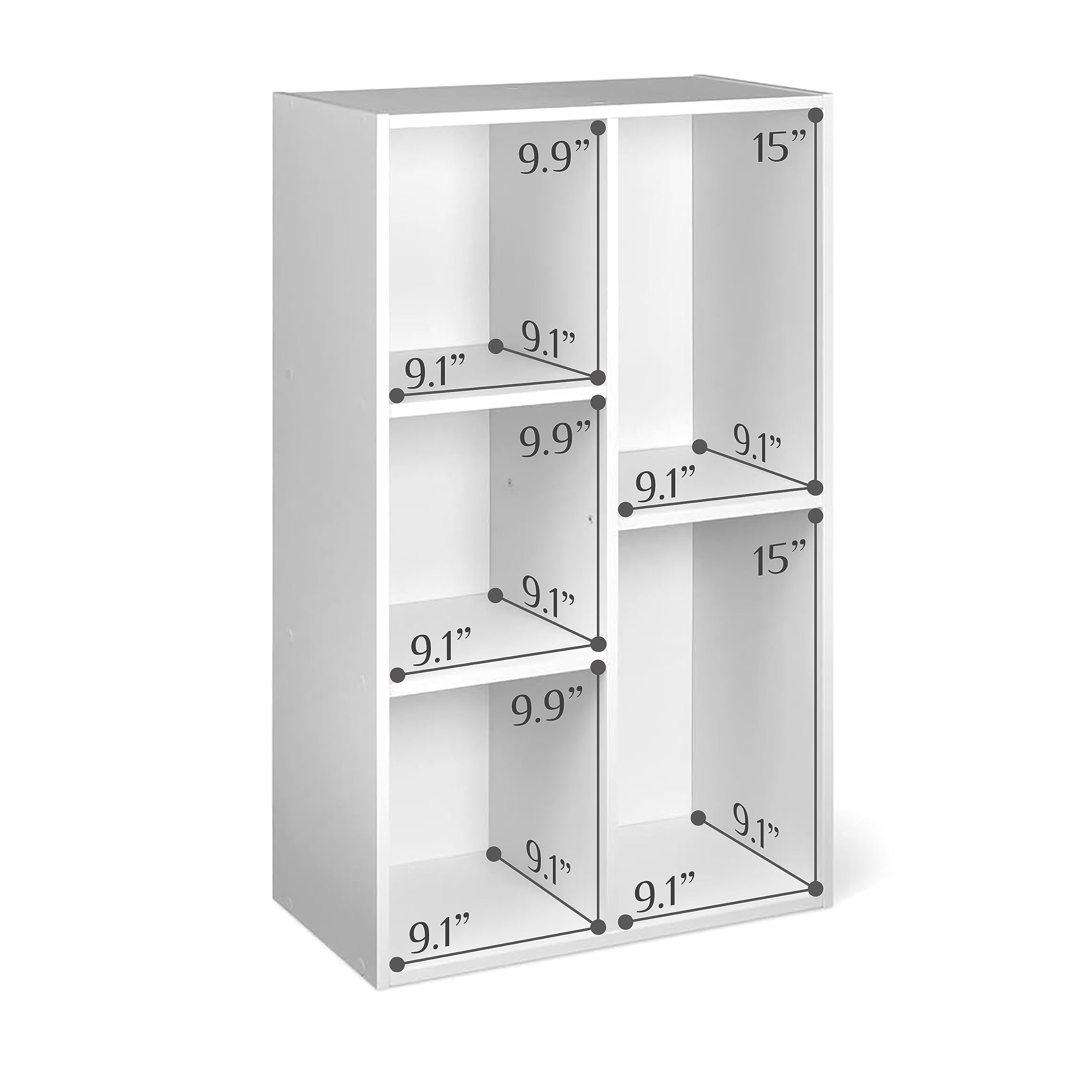 Amazon Basics Libreria 5 Cubi Bianco 50x24x80 cm