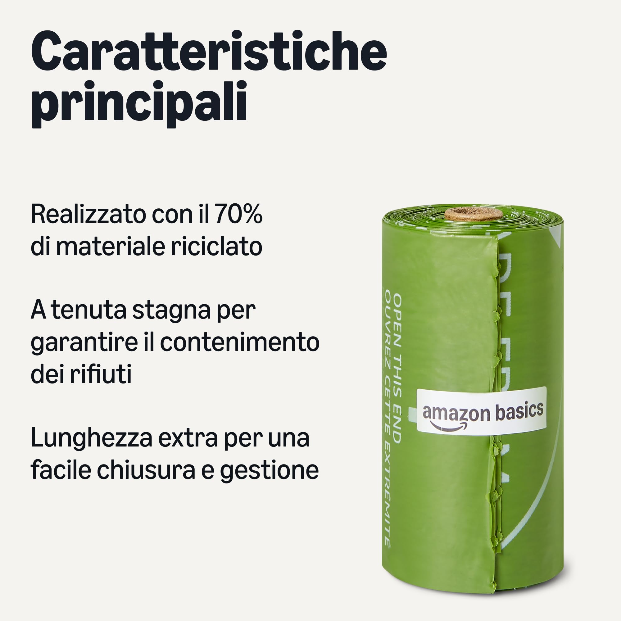 Amazon Basics Sacchetti Cane 300 Pezzi Riciclati Inodori