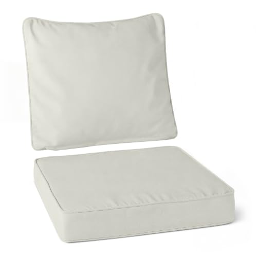 Amazon Basics Cuscino Sedia Giardino 55,9x55,9x7,6 cm Beige Singolo
