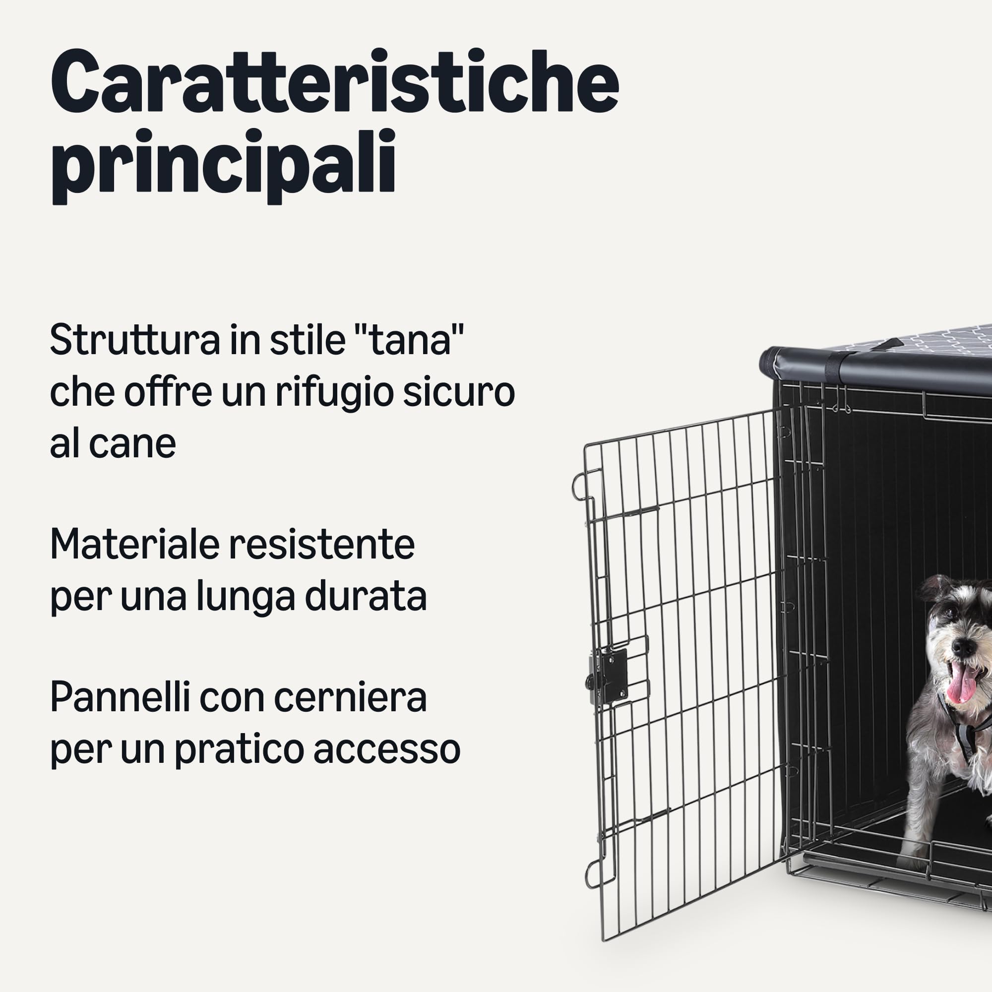 Amazon Basics Copertura Gabbia Cani 122 cm Motivo Poliestere