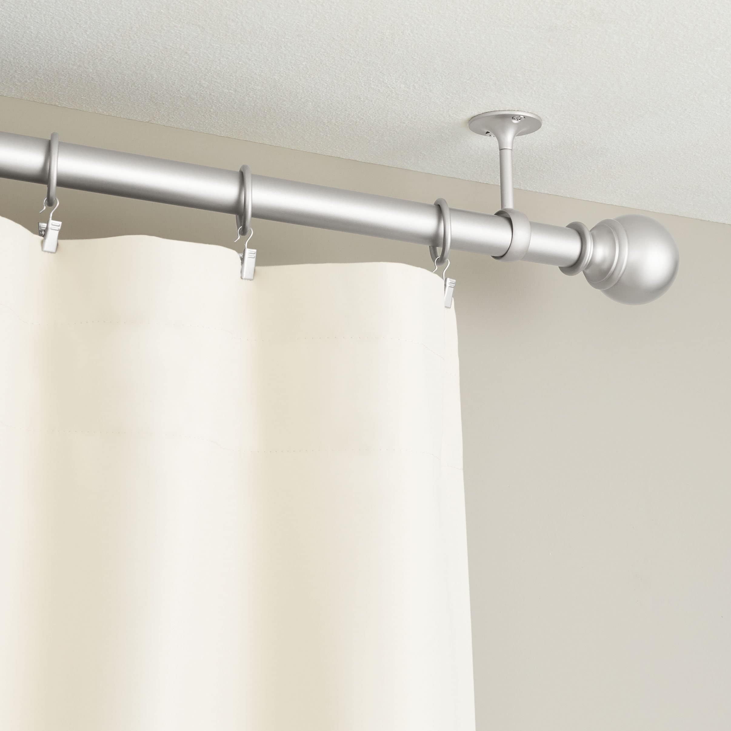 Amazon Basics Staffe Soffitto Nichel per Tende 2 Pezzi
