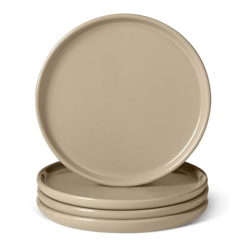 AmazonBasics piatti antipasto gres 4 pezzi 17 cm grigio lino