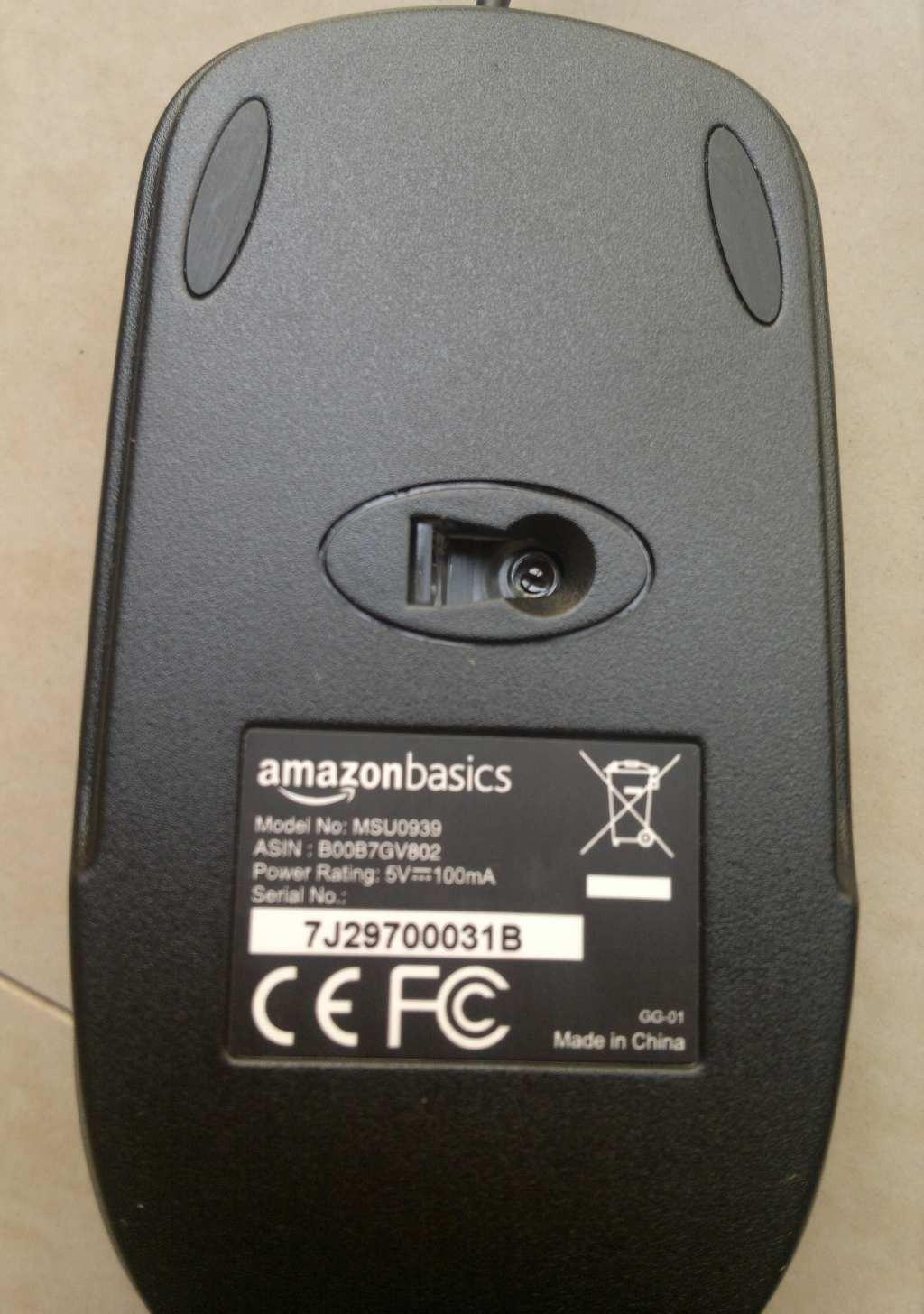 Amazon Basics Set Tastiera e Mouse con Filo USB Nero silenzioso