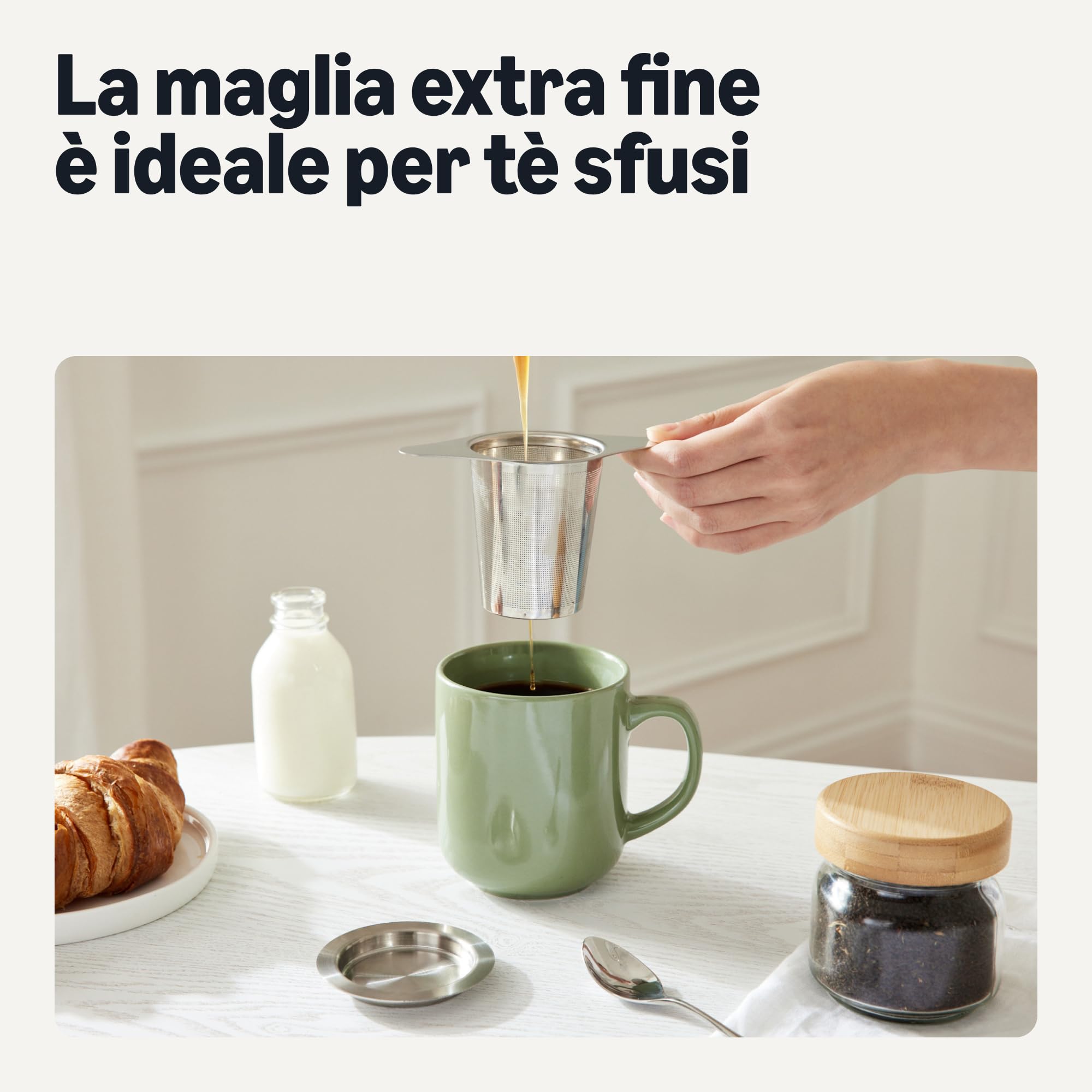 Amazon Basics infusore tè acciaio inox set 2 pezzi