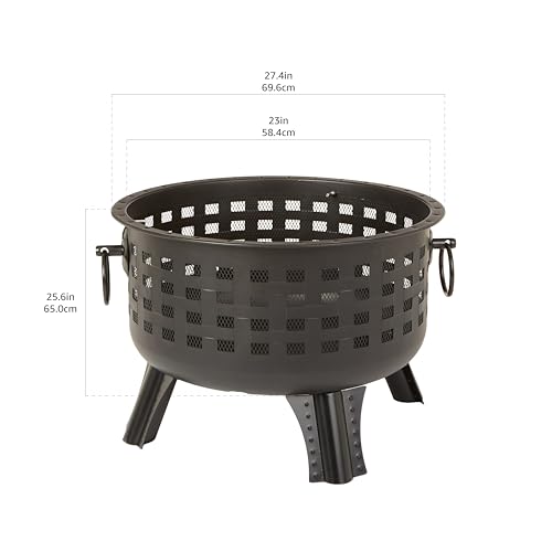 AmazonBasics Braciere Acciaio Rotondo 60 cm con Parascintille