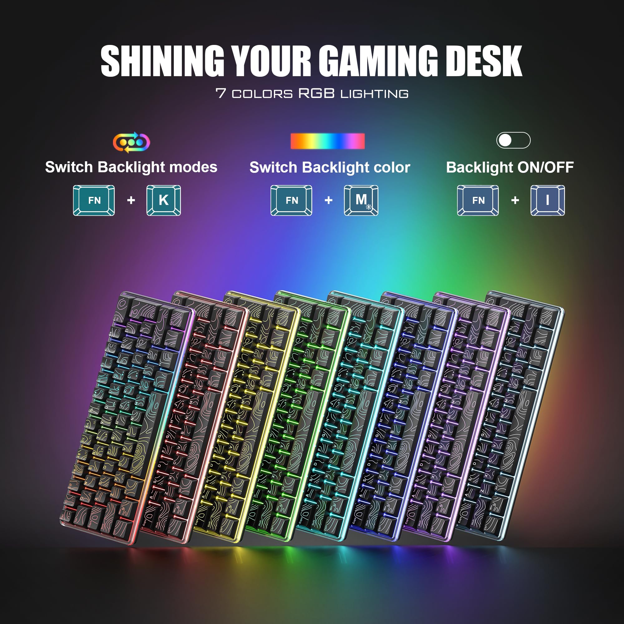 RedThunder Tastiera e Mouse Gaming 60% RGB 61 Tasti Nero