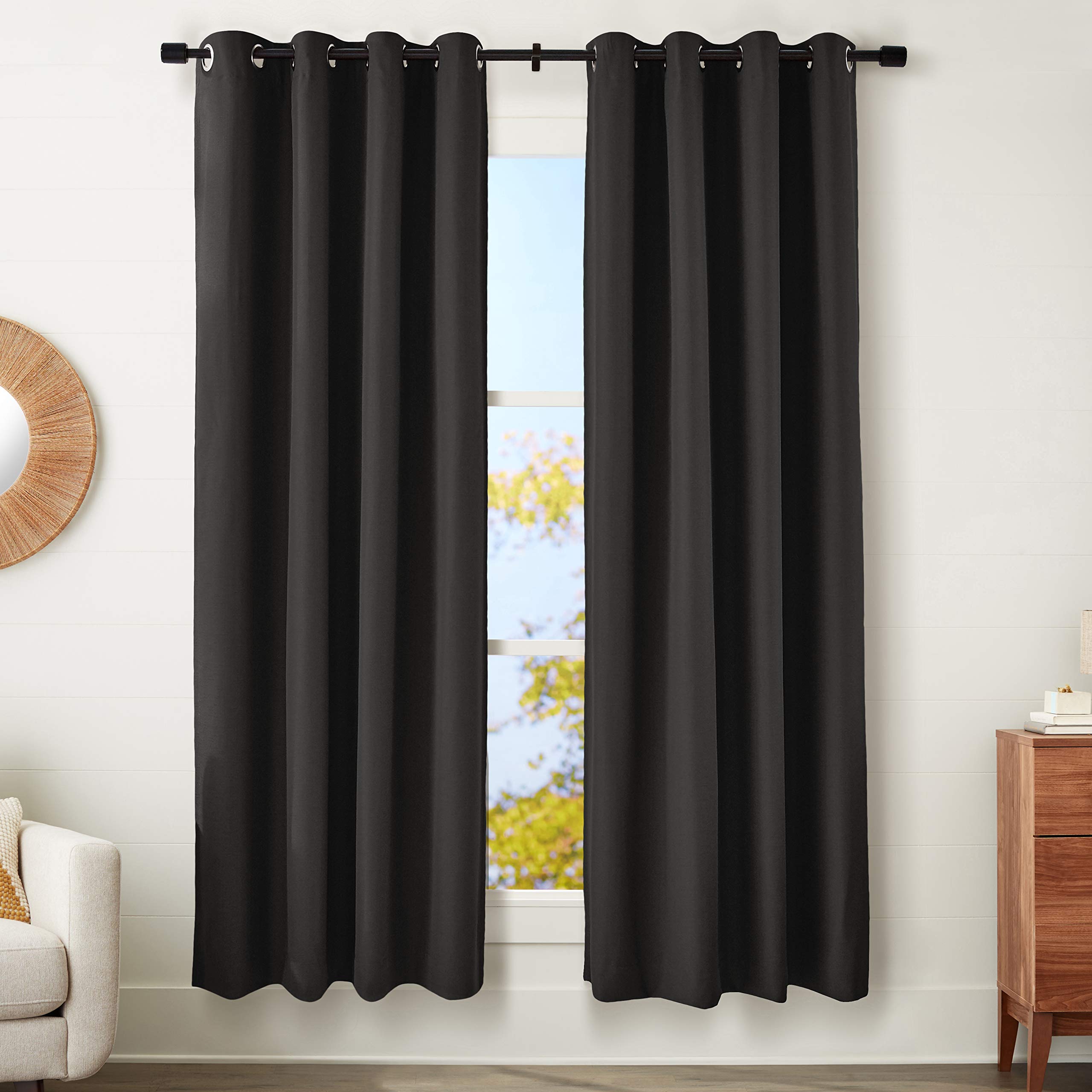 Amazon Basics Mabry 52x84 tende oscuranti nere 2 pezzi blackout