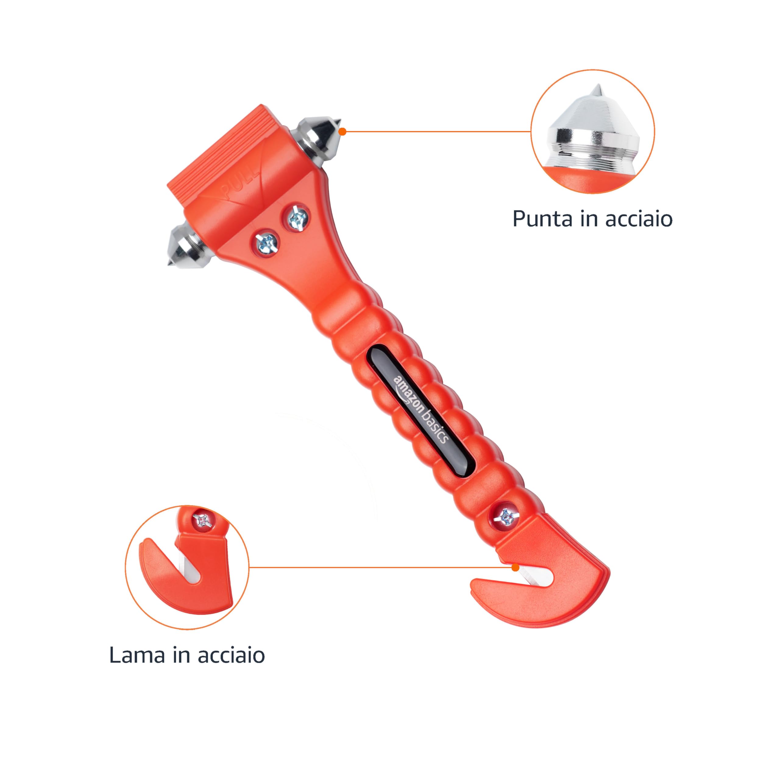 AmazonBasics martello emergenza rompivetro taglierino 2 pezzi