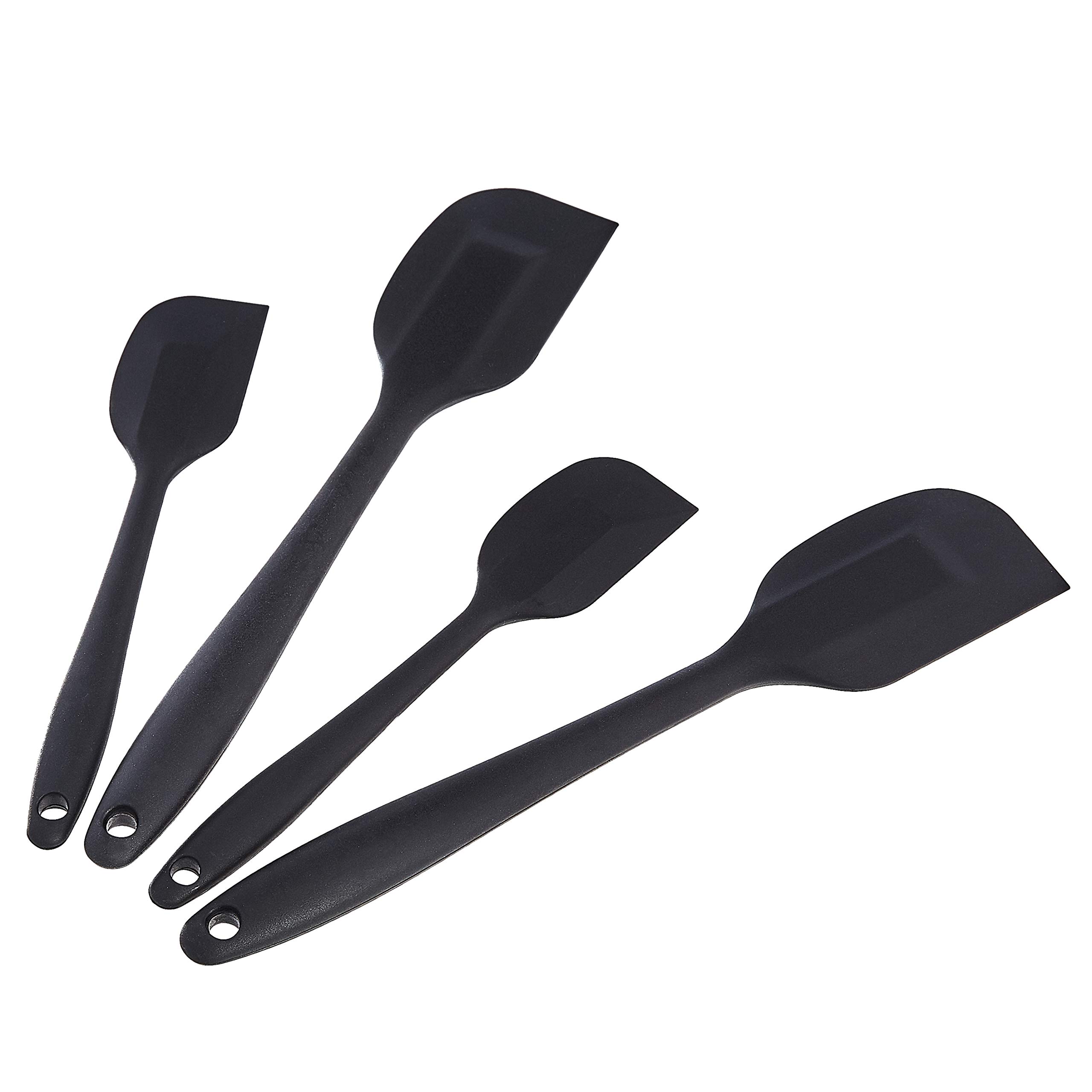 Amazon Basics Set 4 Spatole Silicone Nero Antiaderenti BPA Free