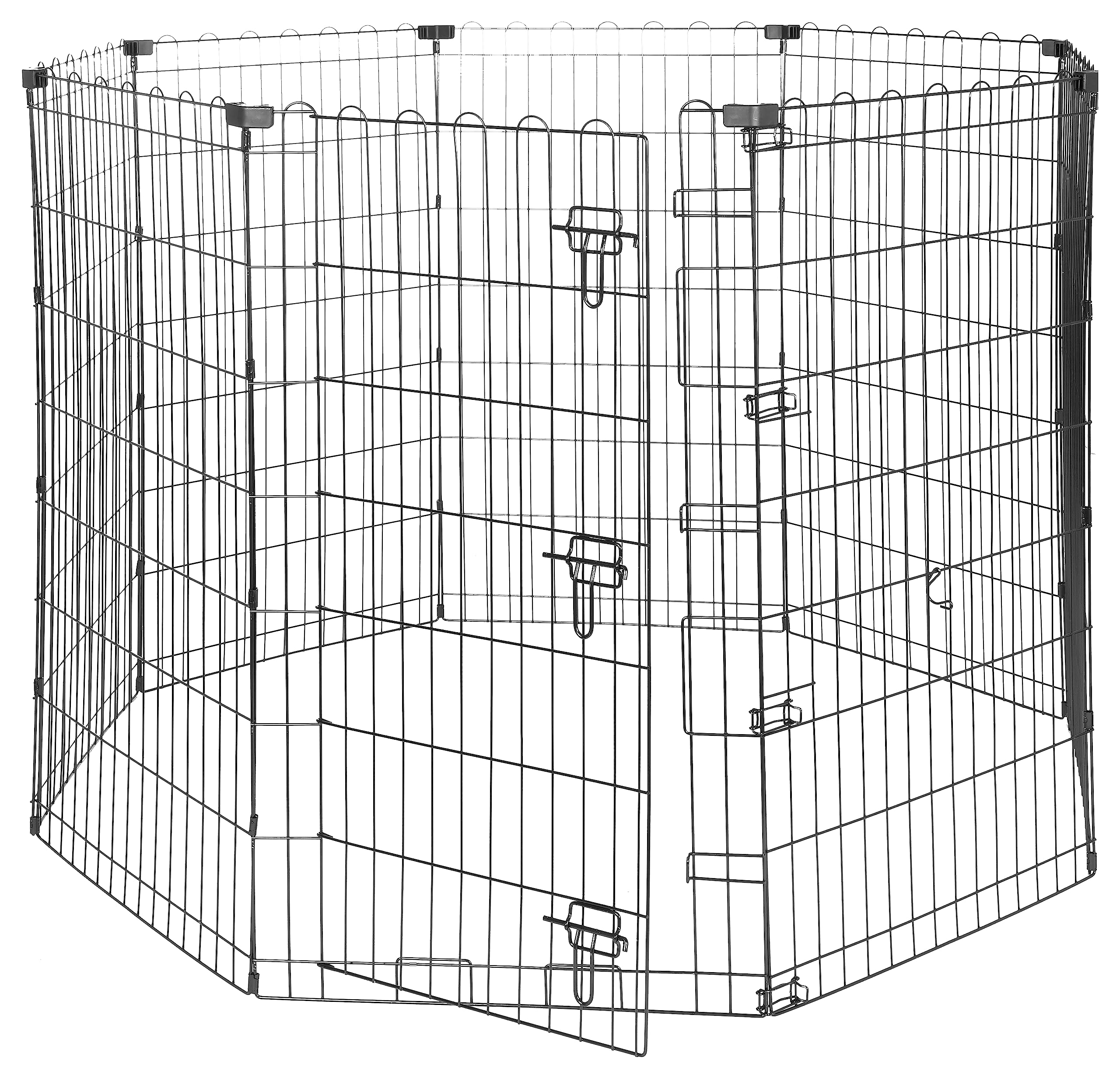 Amazon Basics Recinto Cani Metallo Nero 8 Pannelli 76 cm Pieghevole