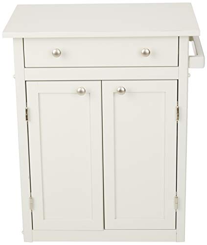 Amazon Basics Classico carrello cucina legno bianco rustico con ruote