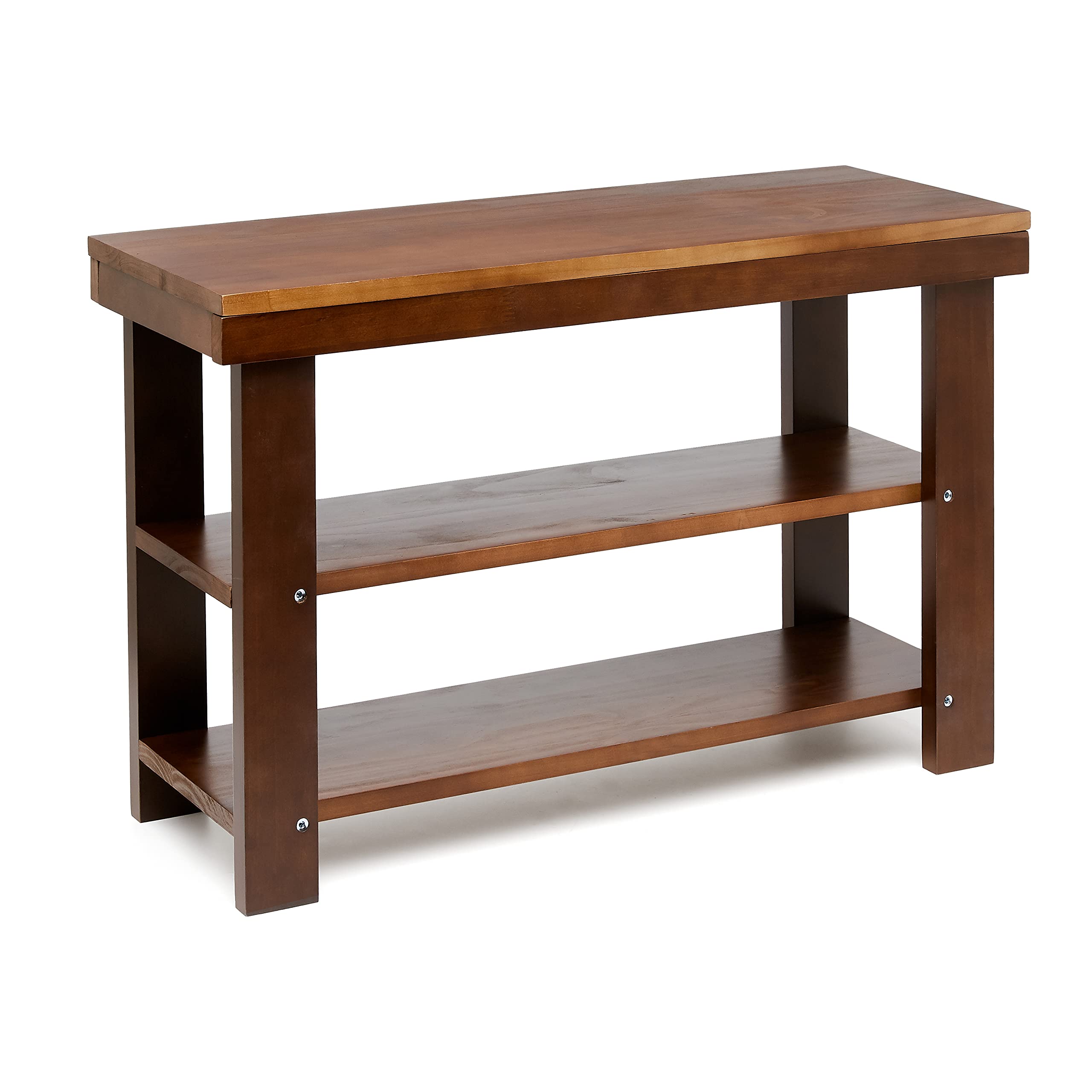 Amazon Basics Panca Portascarpe Pino 3 Livelli Espresso 70 cm