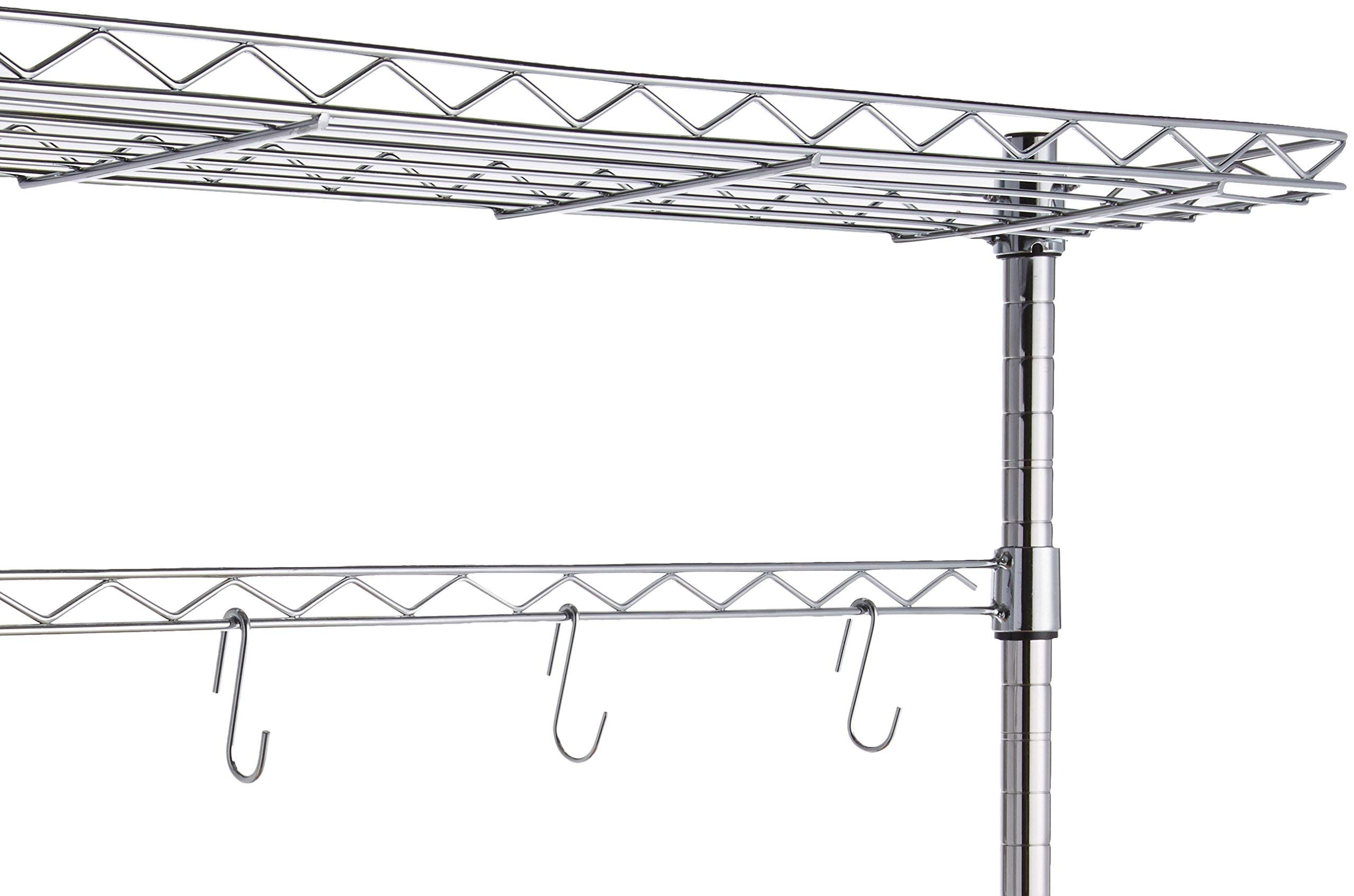 AmazonBasics Scaffale 3 Ripiani Legno Cromato 91x161 cm
