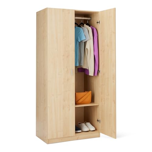 AmazonBasics Guardaroba Legno 2 Ante Quercia 80x180 cm
