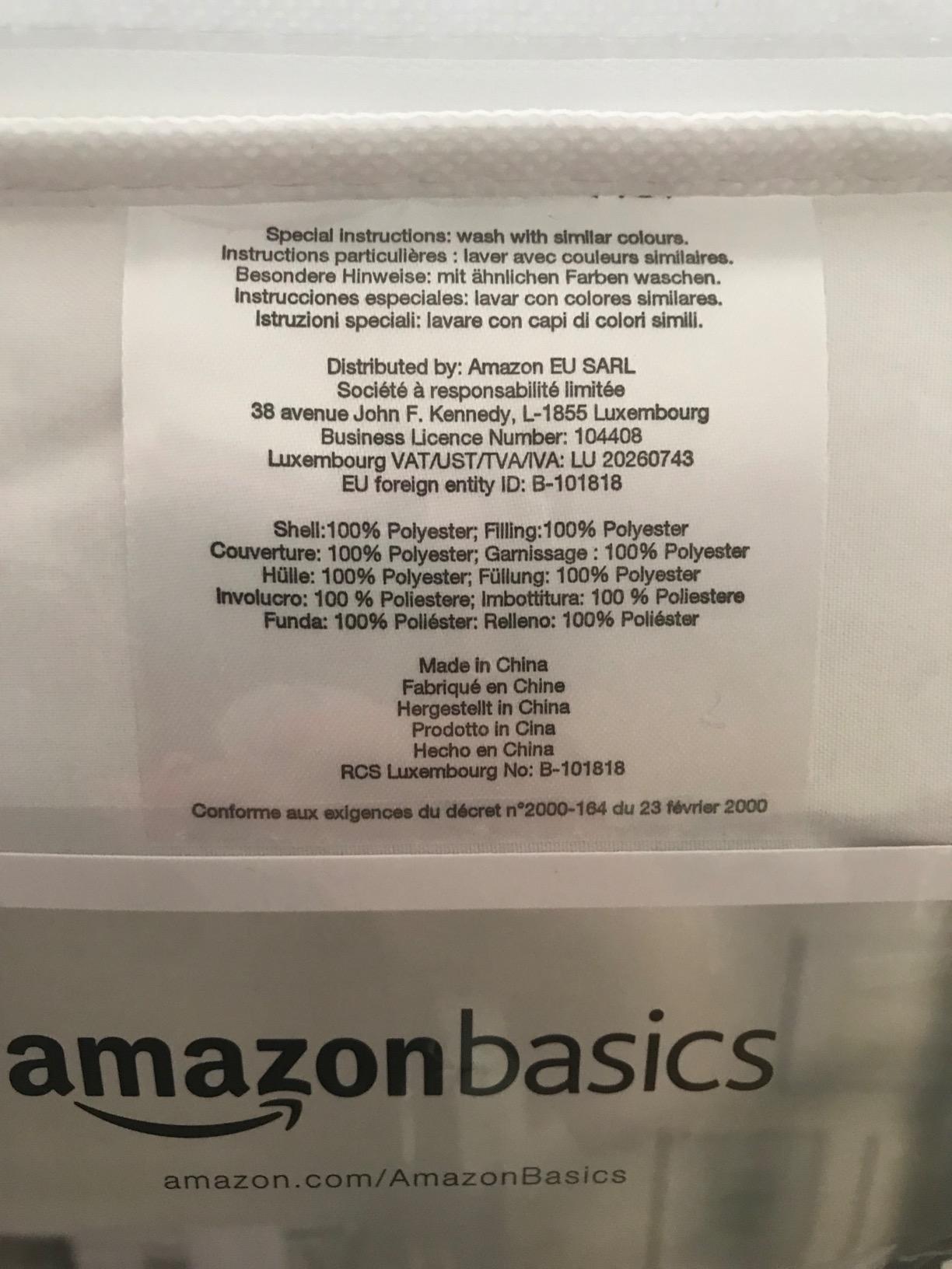 Amazon Basics Piumino 4 Stagioni Bambino Bianco con Cuscino