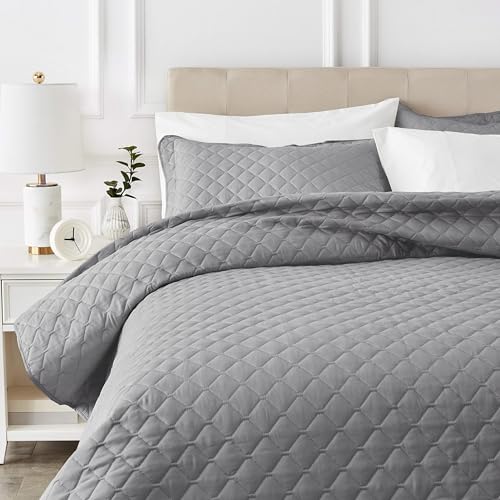 AmazonBasics Trapunta 220x240 Grigio Scuro in Microfibra