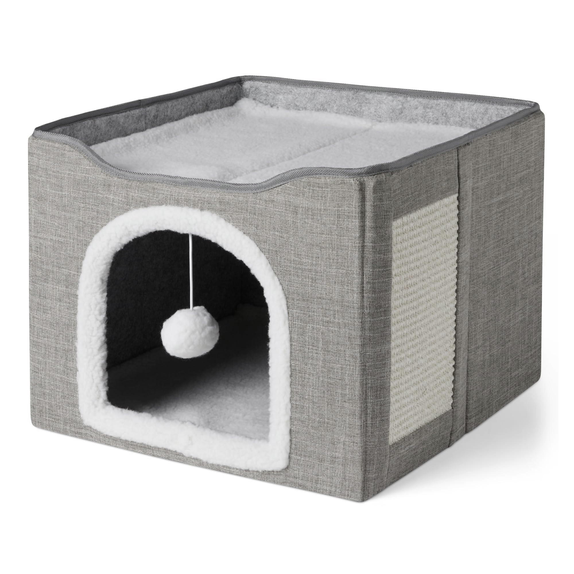 AmazonBasics Cuccia Gatto Squalo Grigio con Cuscino Lavabile