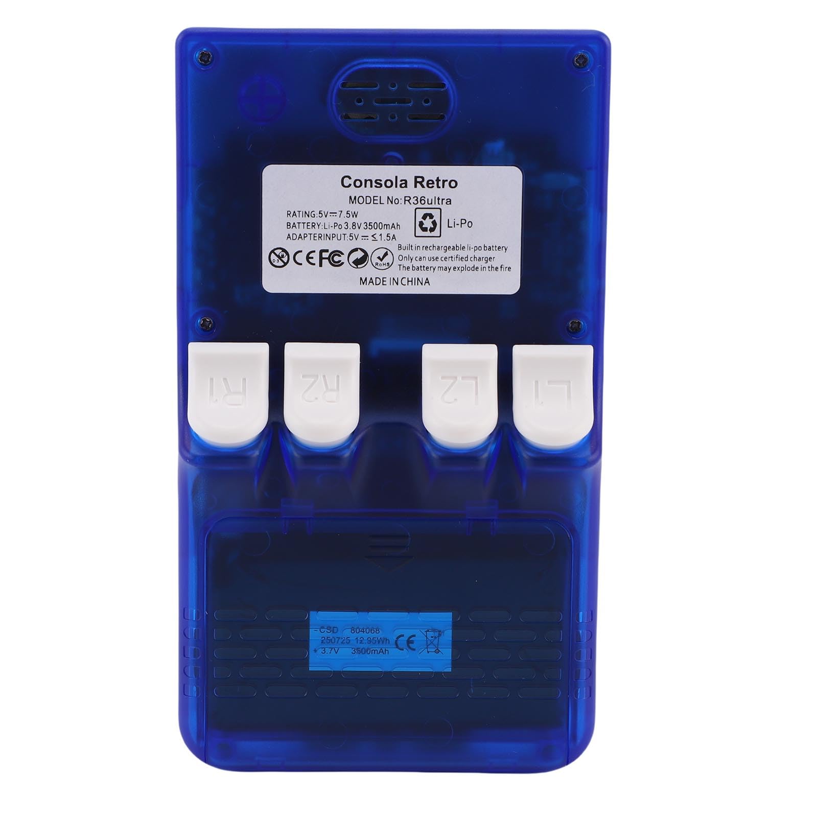 Elprico R36 Ultra Console Portatile 128G Blu Trasparente