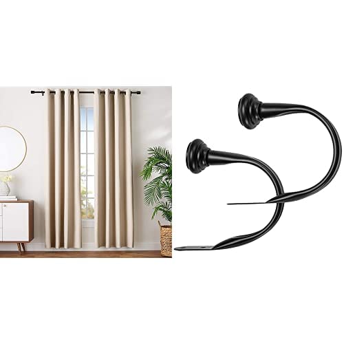 Amazon Basics Set Tende Oscuranti Beige e Fermatende