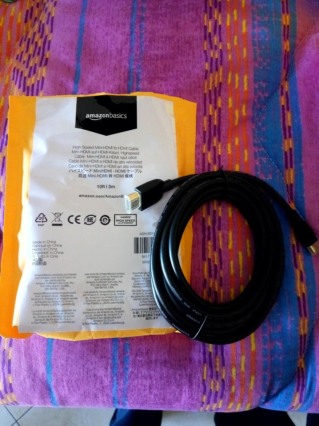 Amazon Basics Cavo Mini HDMI-HDMI 1,8 m Nero 4K Alta Velocità