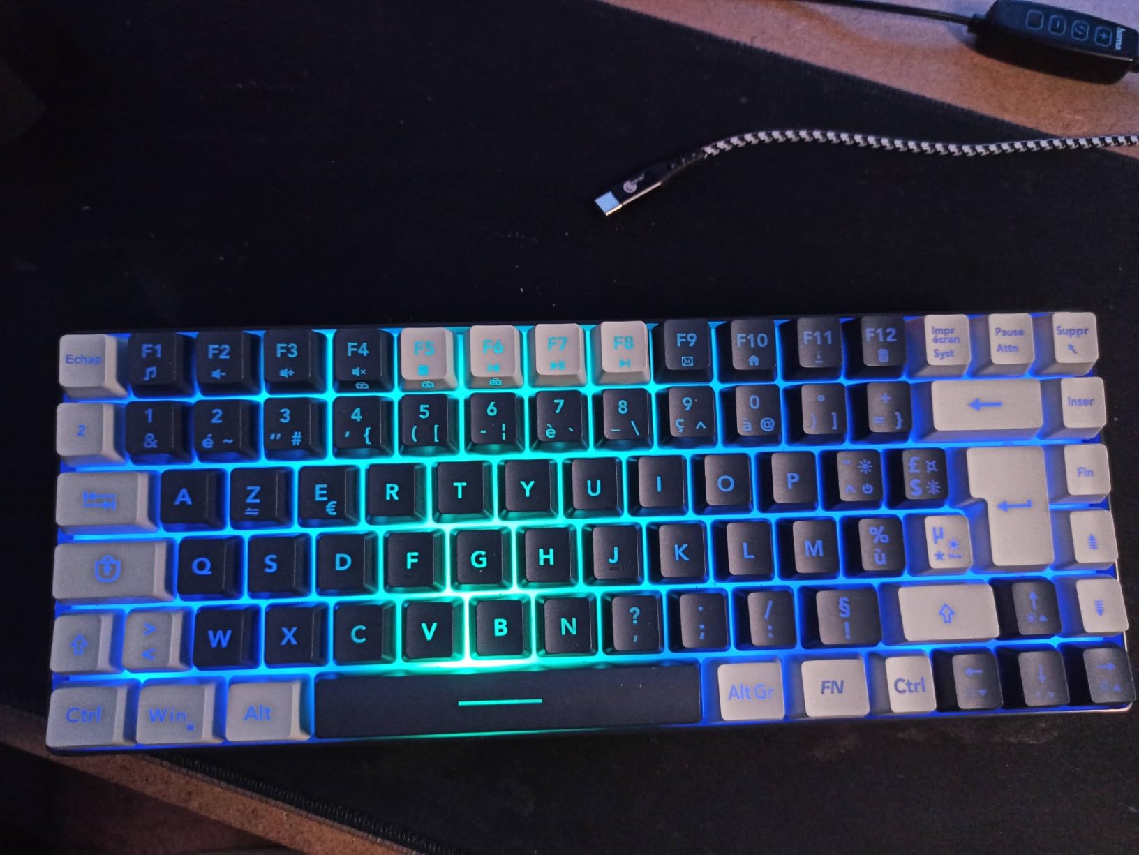 RedThunder K84 Combo Tastiera e Mouse Wireless Nero AZERTY
