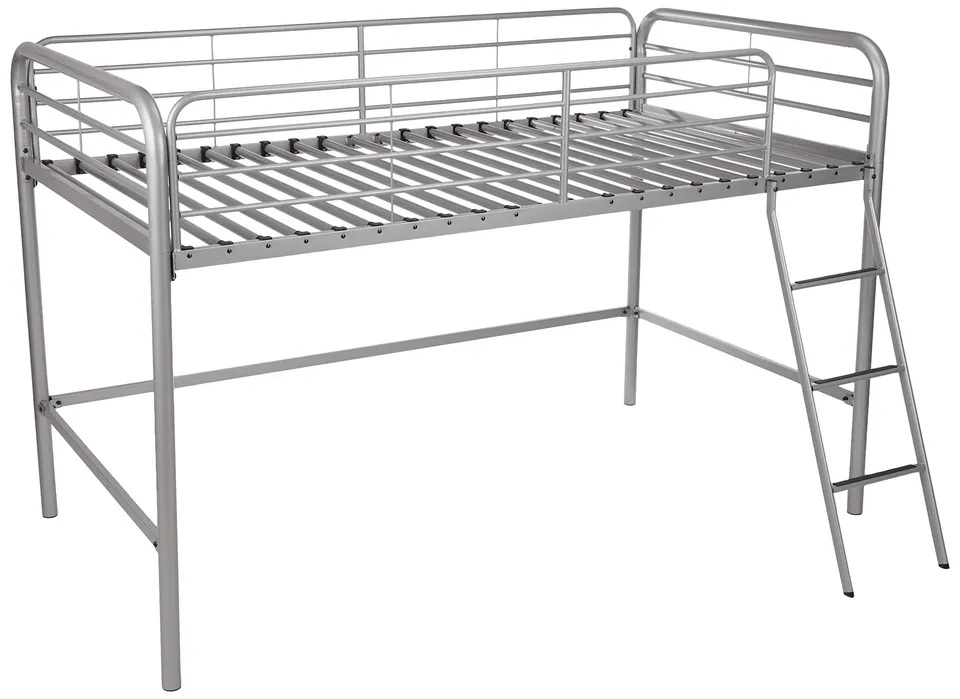 AmazonBasics Letto a Soppalco Singolo Metallo Argento