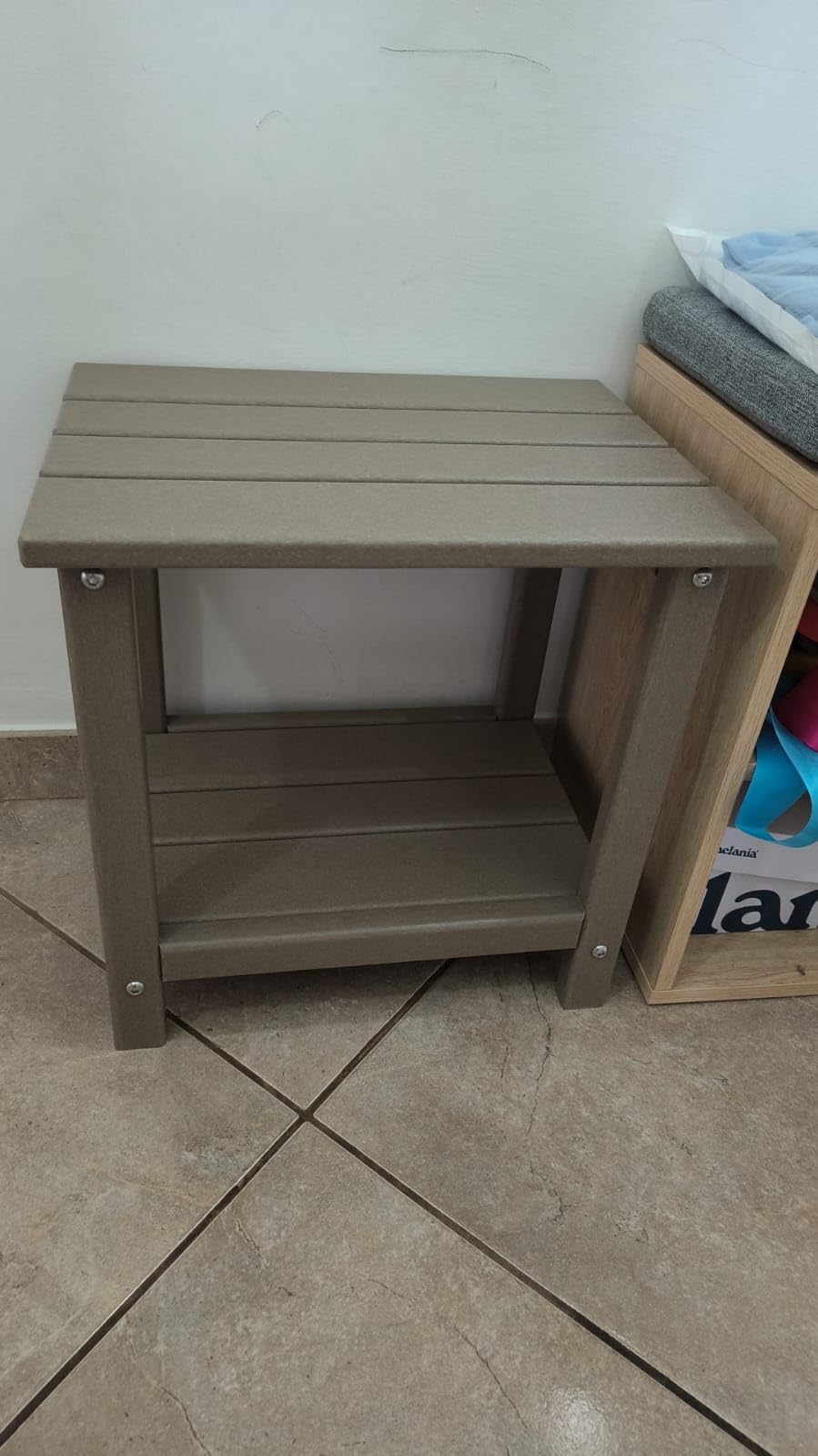 Amazon Basics Tavolino da Esterno Grigio 42x32x42 cm Acciaio