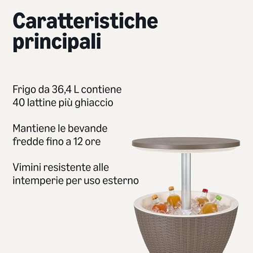 Amazon Basics Tavolo Bar Refrigerante 30L Rattan Marrone