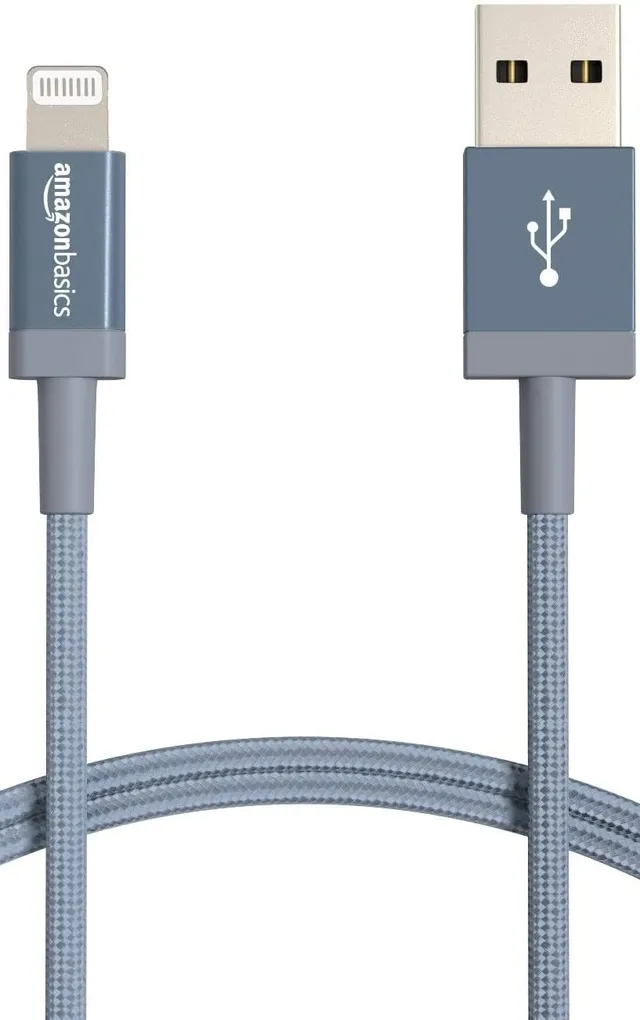 Amazon Basics Cavo Lightning USB-A 1,8 m Grigio Scuro Nylon
